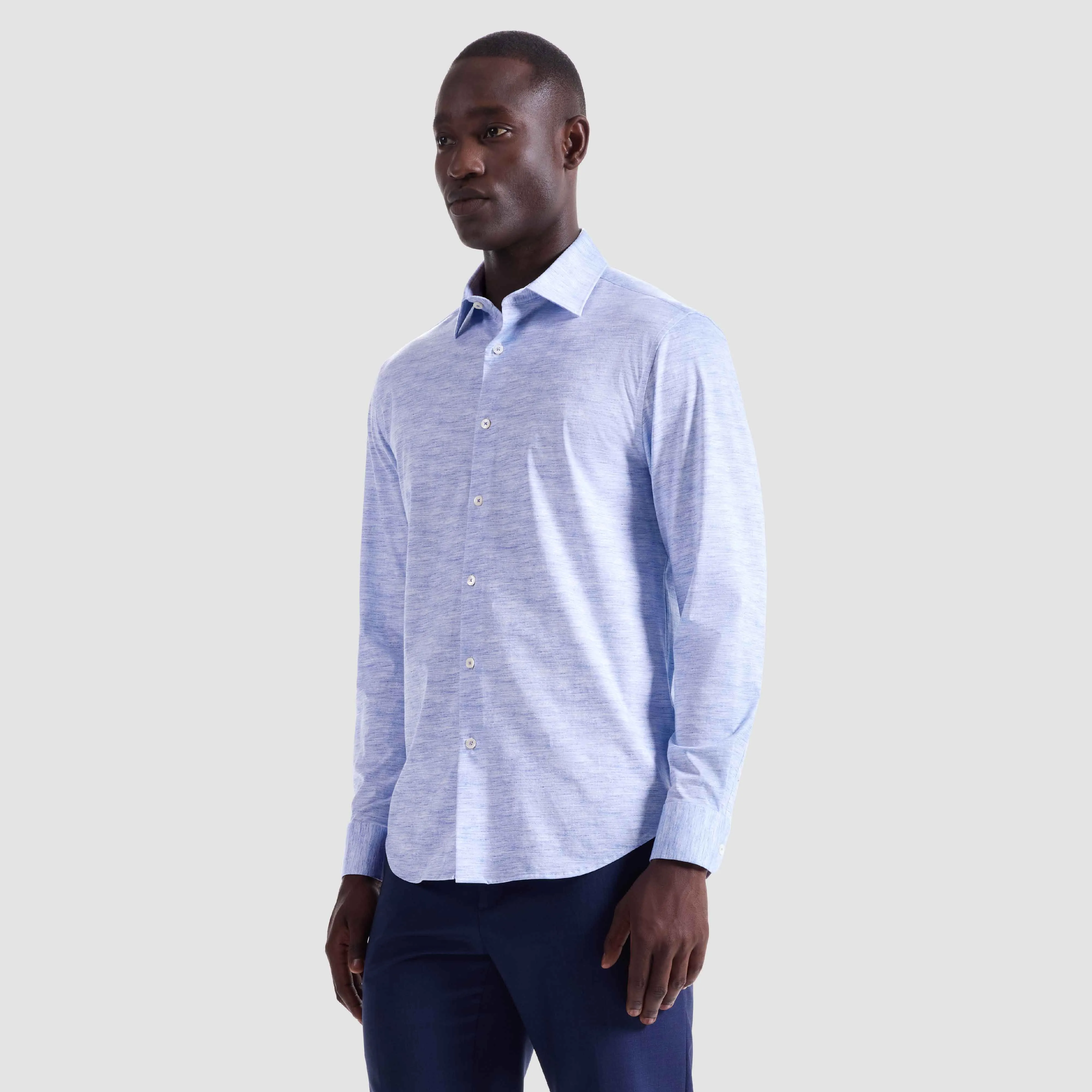 James Heathered OoohCotton Shirt sold by Bugatchi product image thumbnail 3