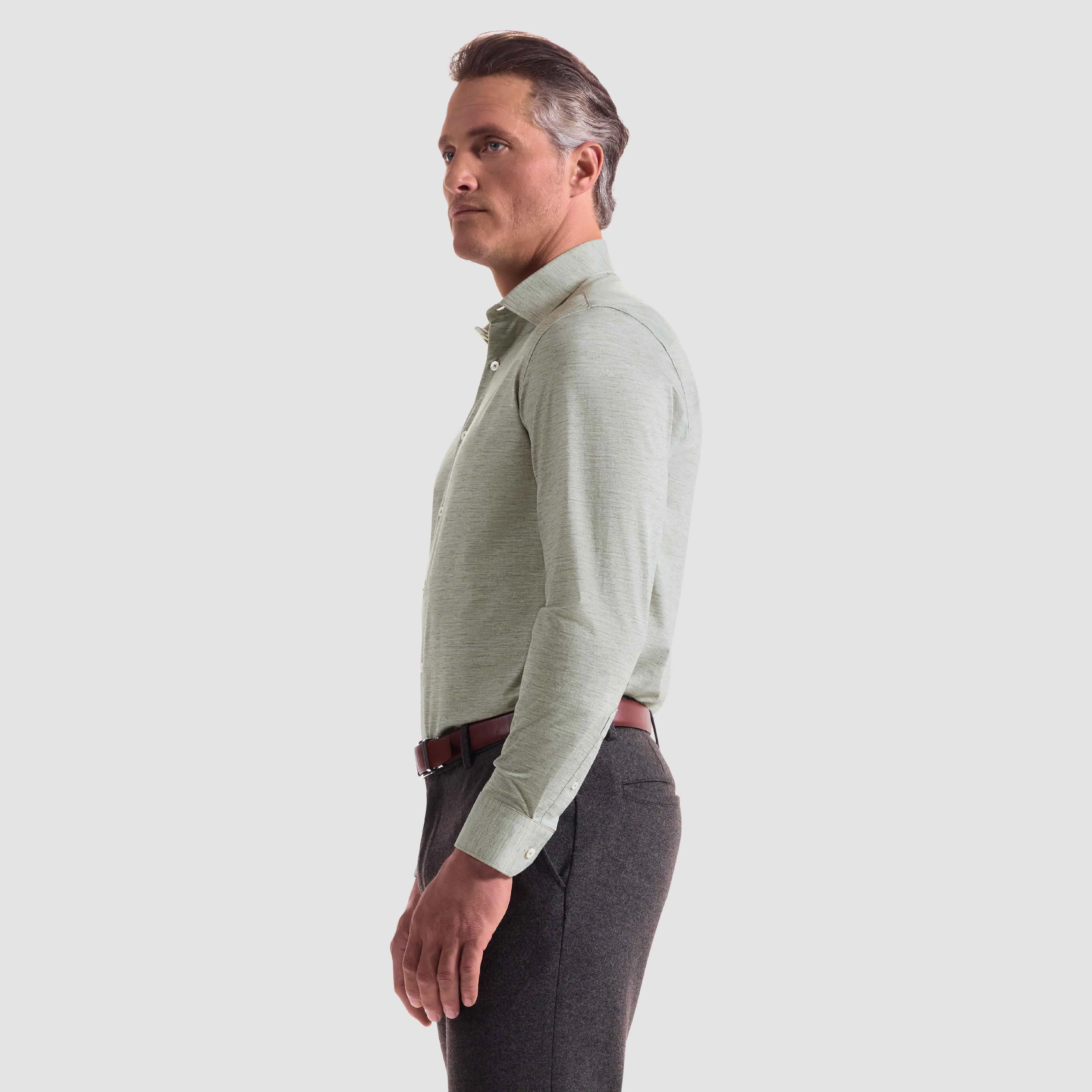 James Heathered OoohCotton Shirt sold by Bugatchi product image thumbnail 3