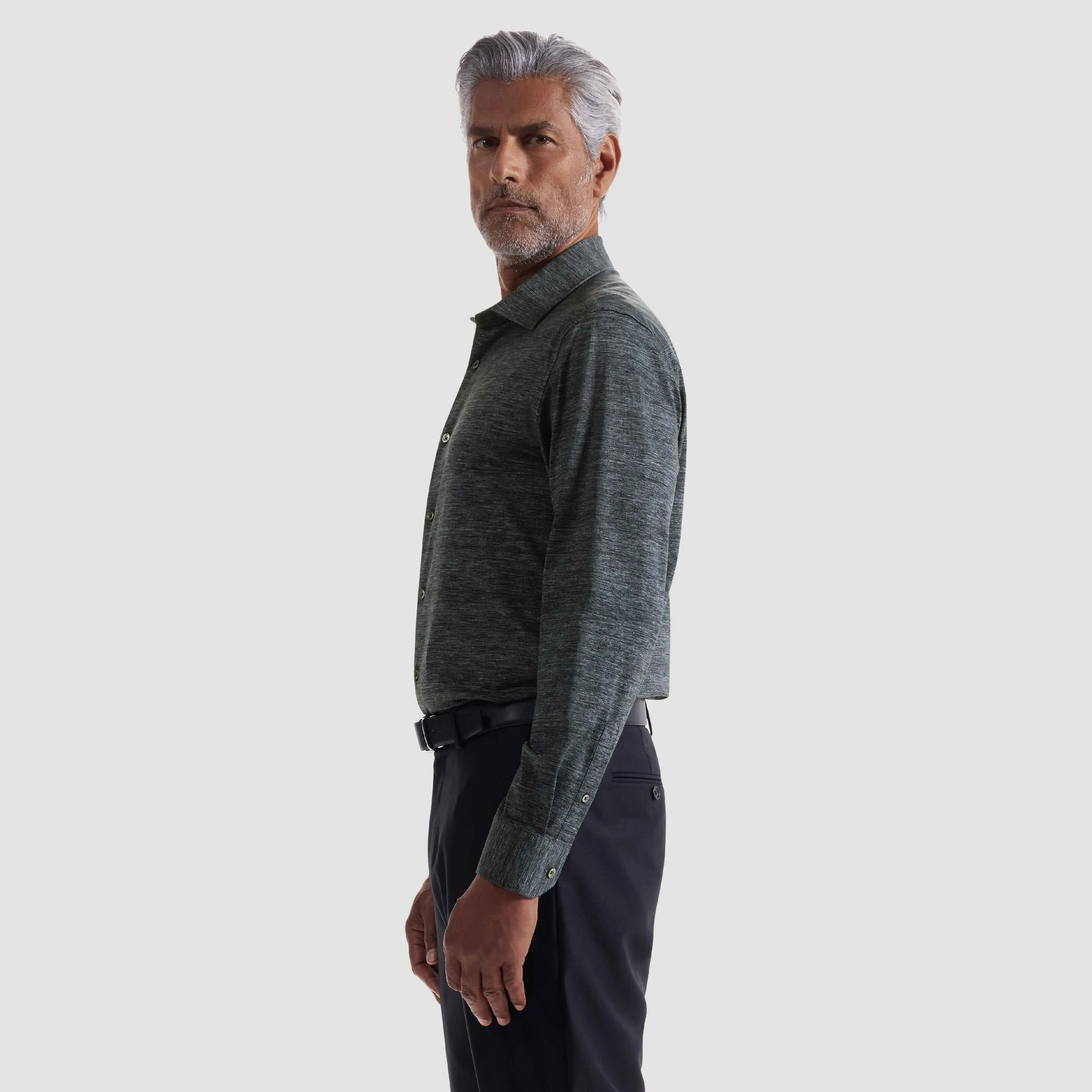 James Heathered OoohCotton Shirt sold by Bugatchi product image thumbnail 3