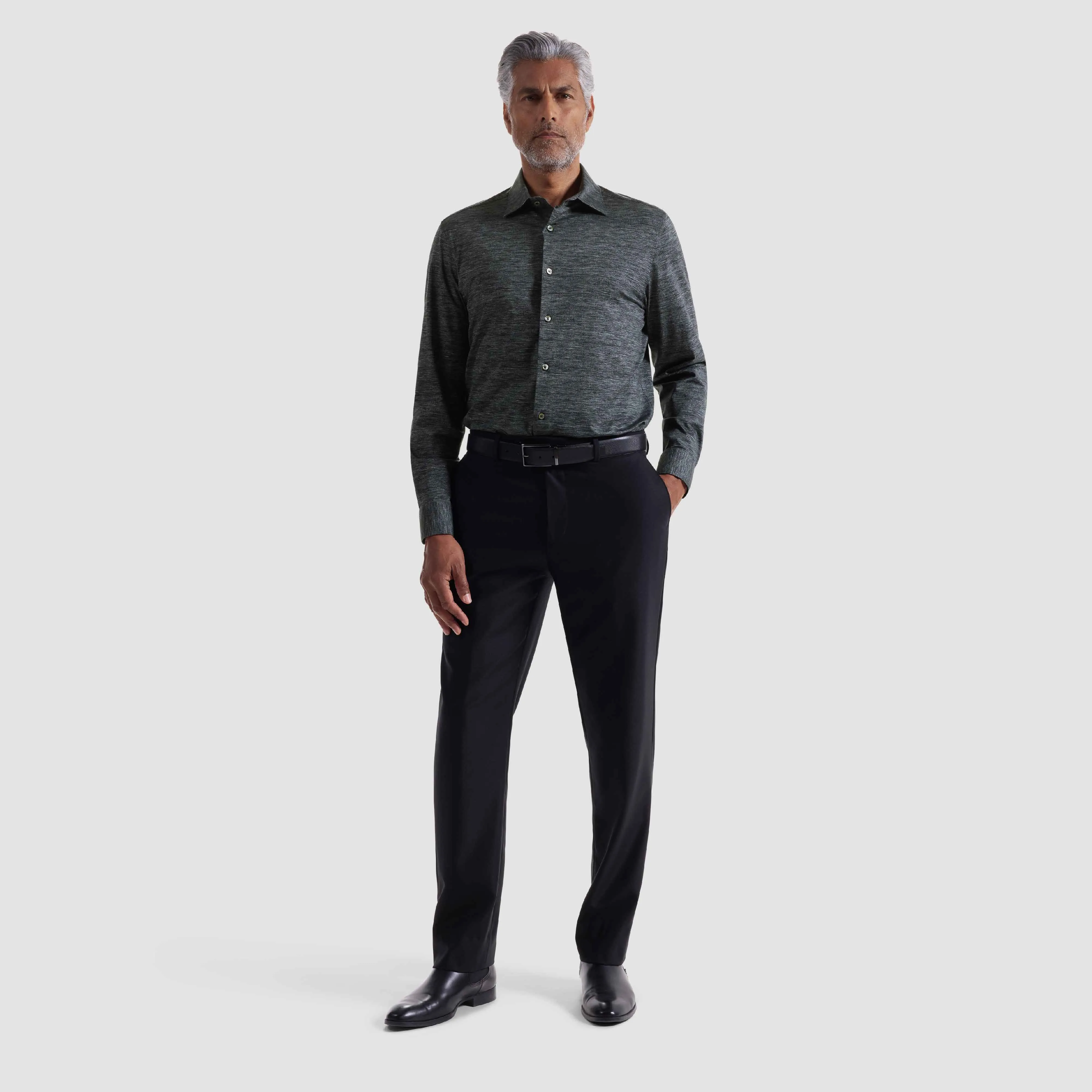 James Heathered OoohCotton Shirt sold by Bugatchi product image thumbnail 5