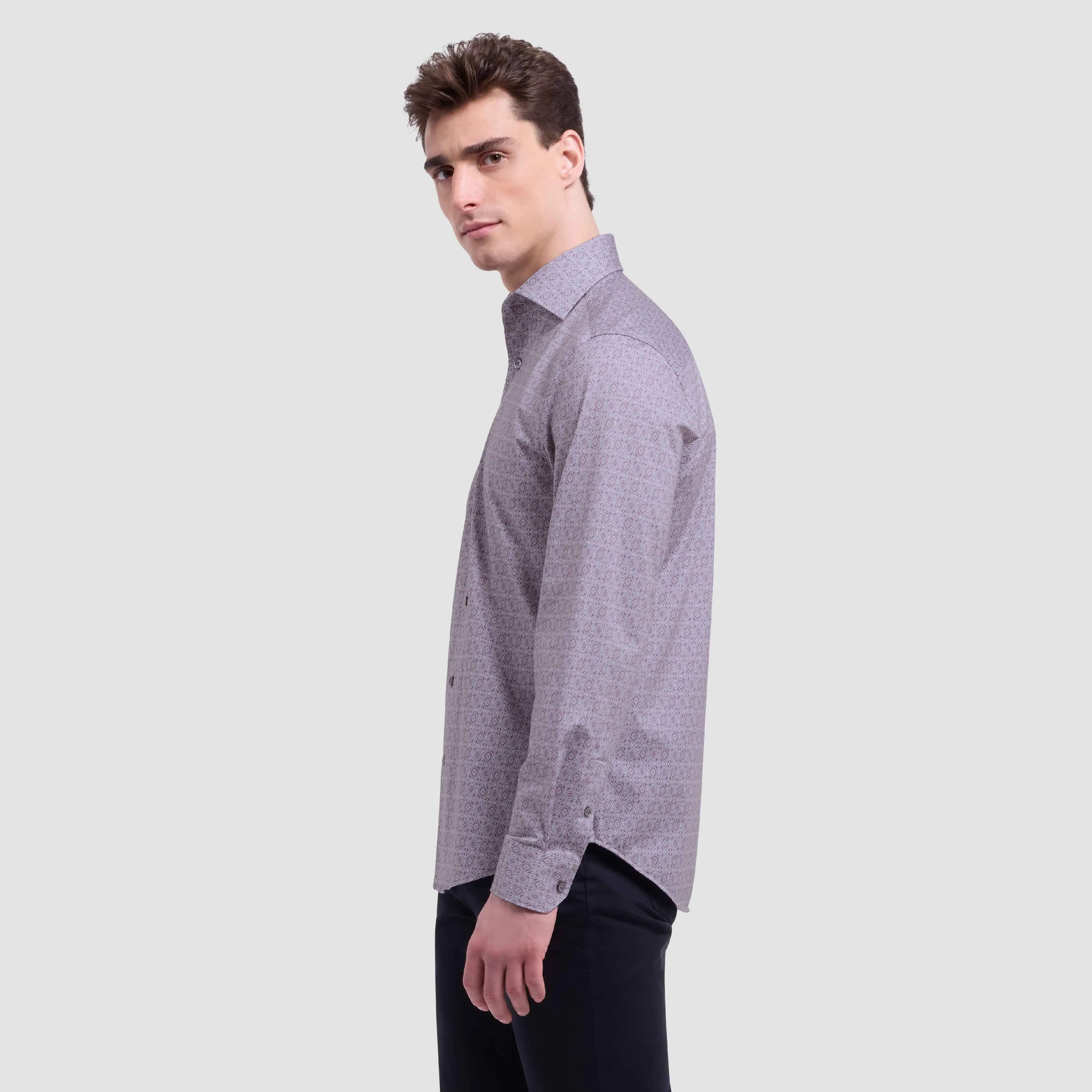Devon Geometric OoohCotton Shirt sold by Bugatchi product image thumbnail 3
