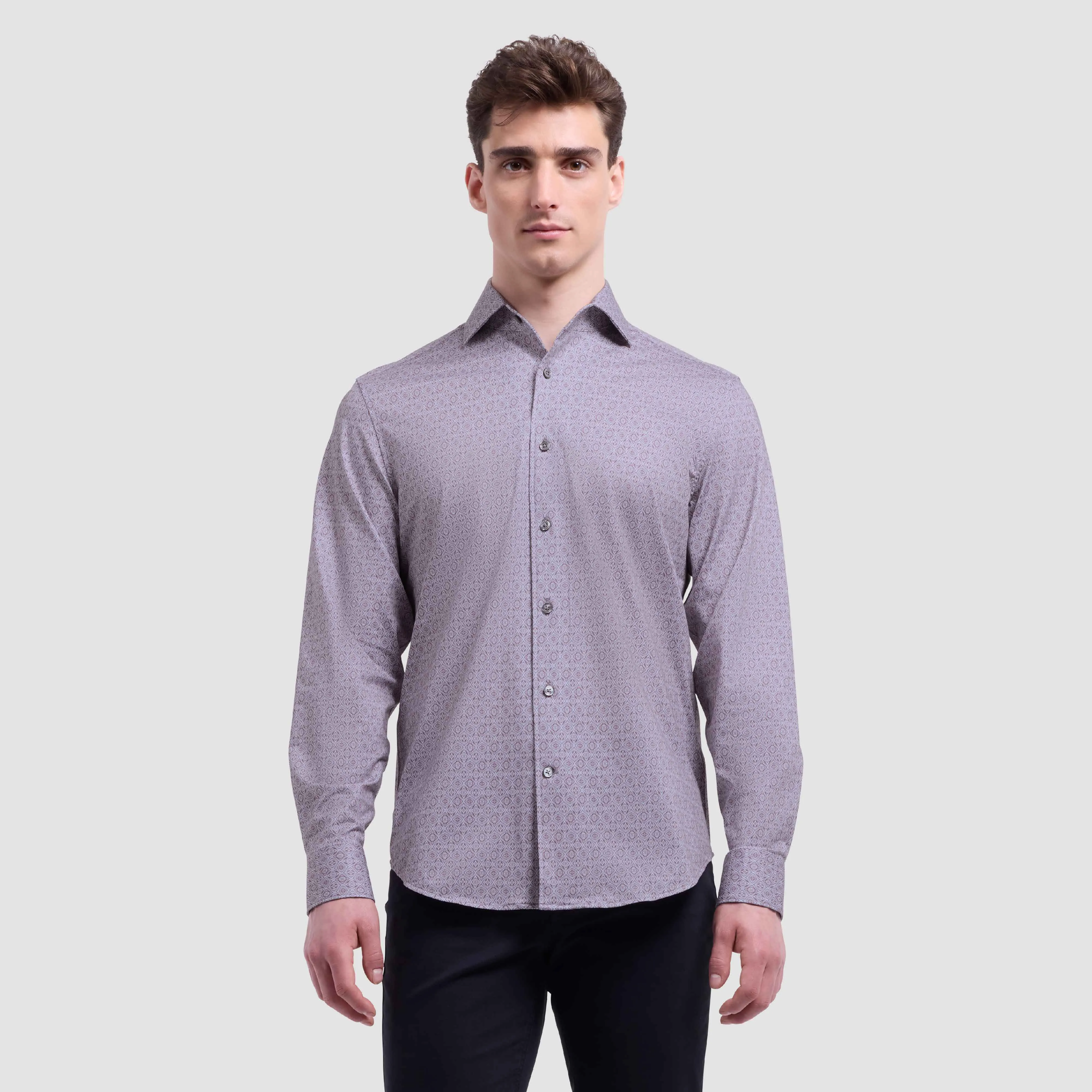 Devon Geometric OoohCotton Shirt sold by Bugatchi product image thumbnail 2
