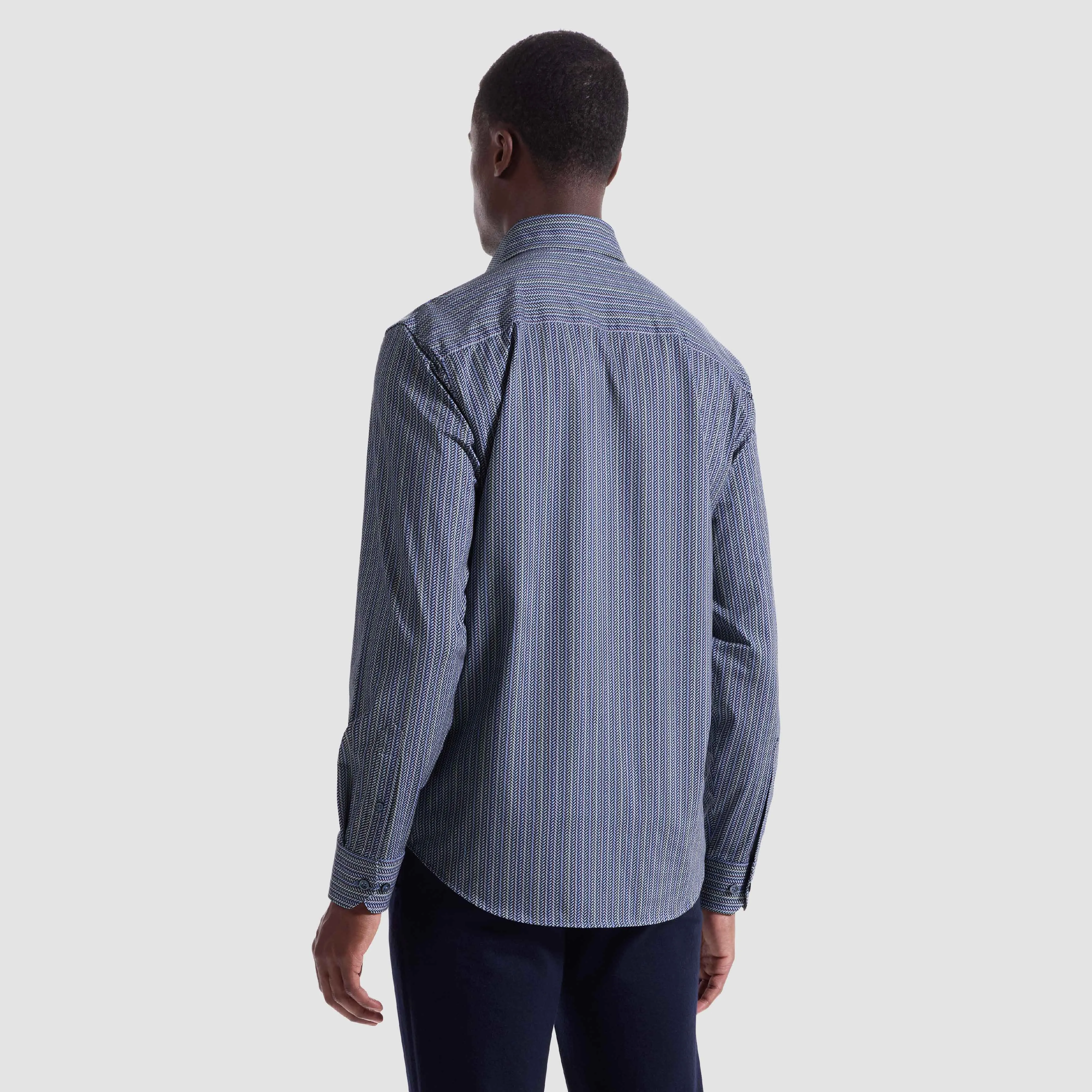 Devon Chevron Illusion OoohCotton Shirt sold by Bugatchi product image thumbnail 4