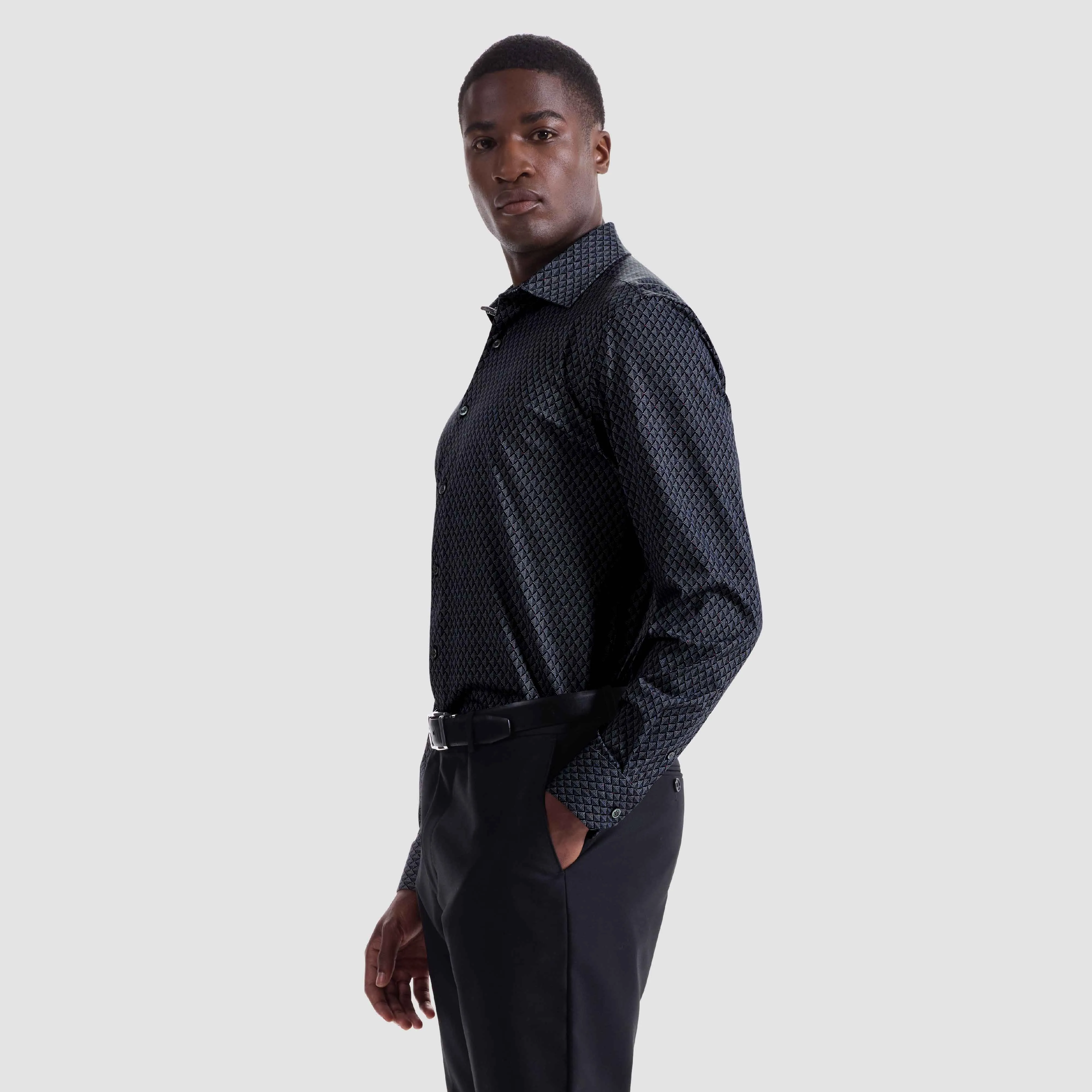 James Geometric OoohCotton Shirt sold by Bugatchi product image thumbnail 3