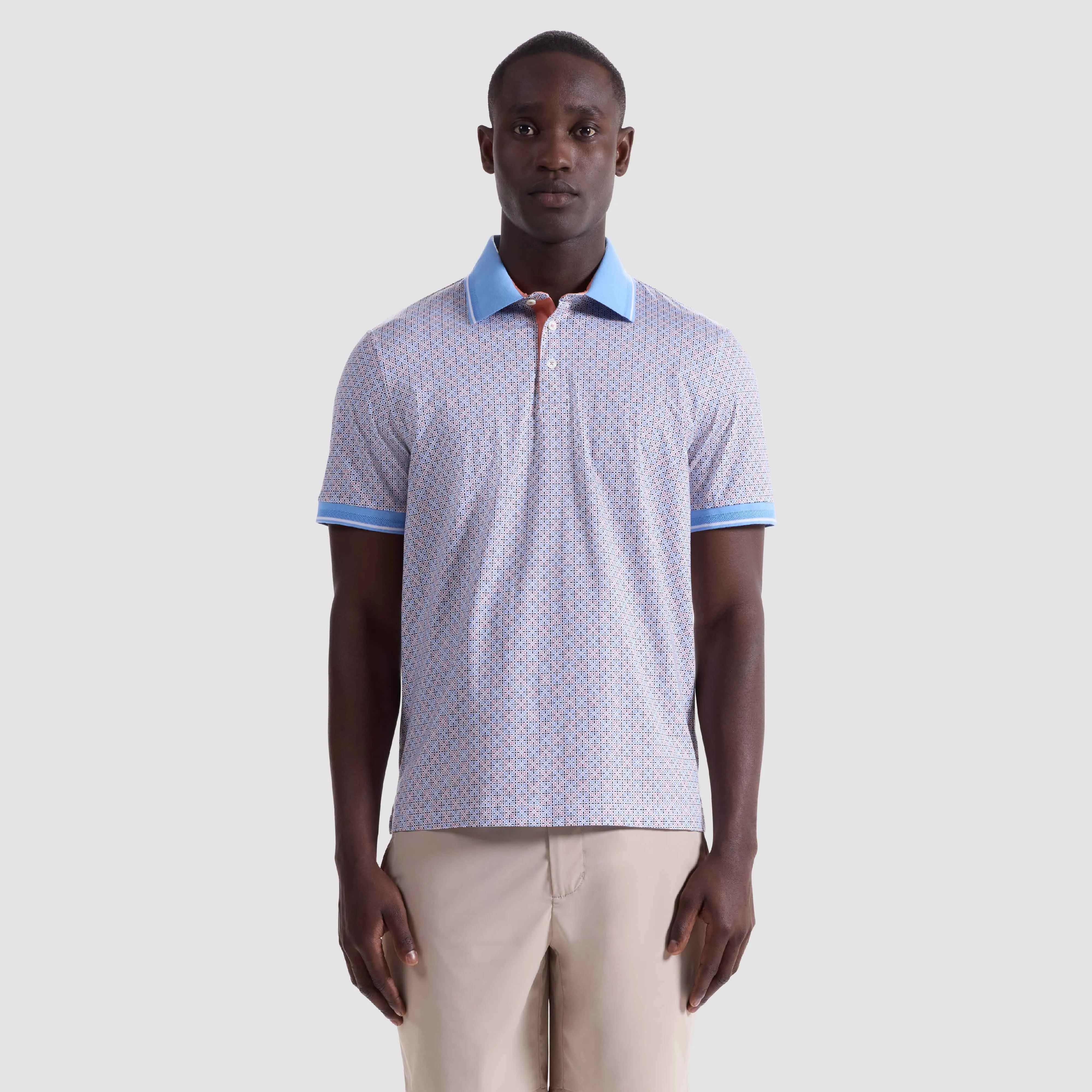 Vance Mosaic OoohCotton Polo Shirt sold by Bugatchi product image thumbnail 2