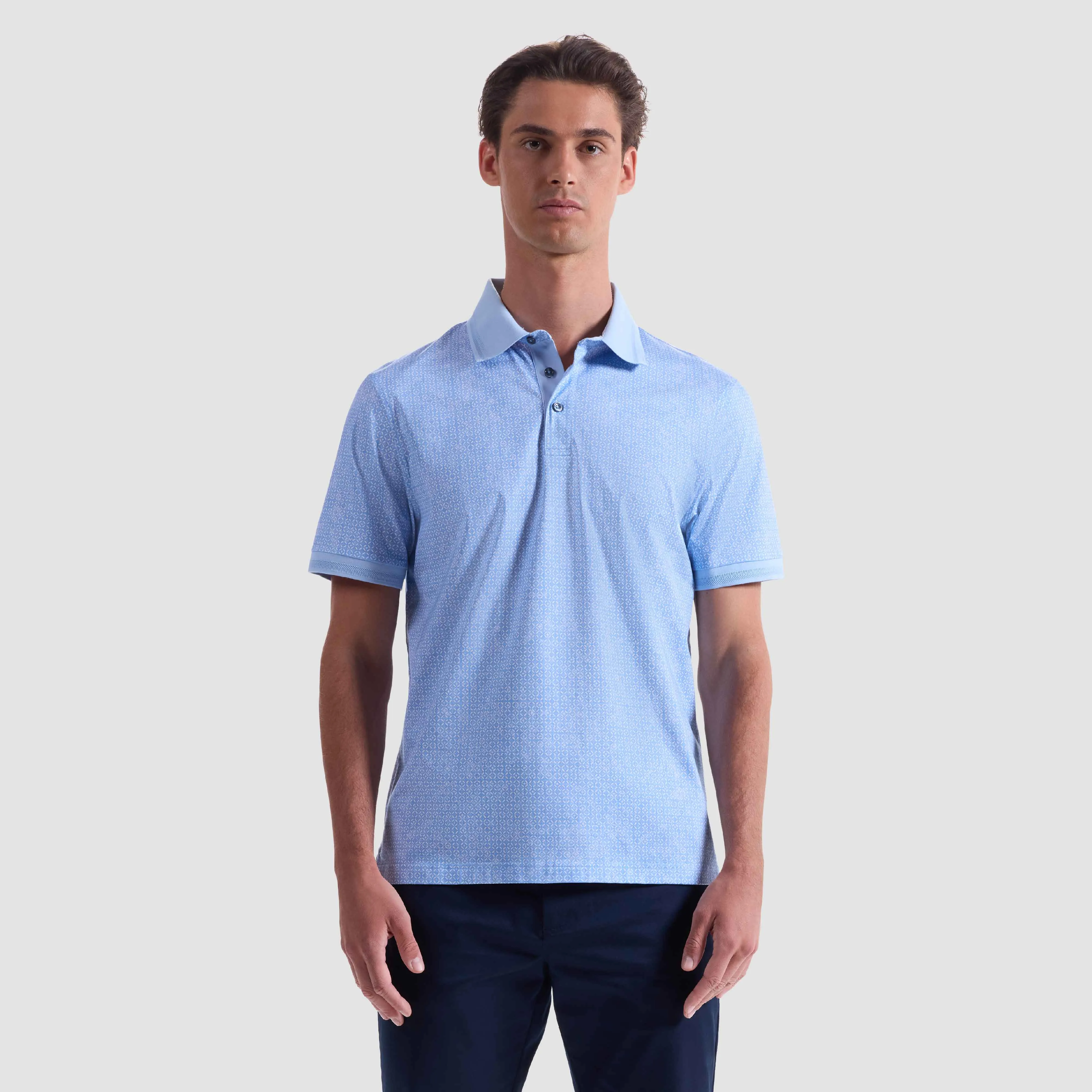 Vasco Geometric OoohCotton Polo Shirt sold by Bugatchi product image thumbnail 2
