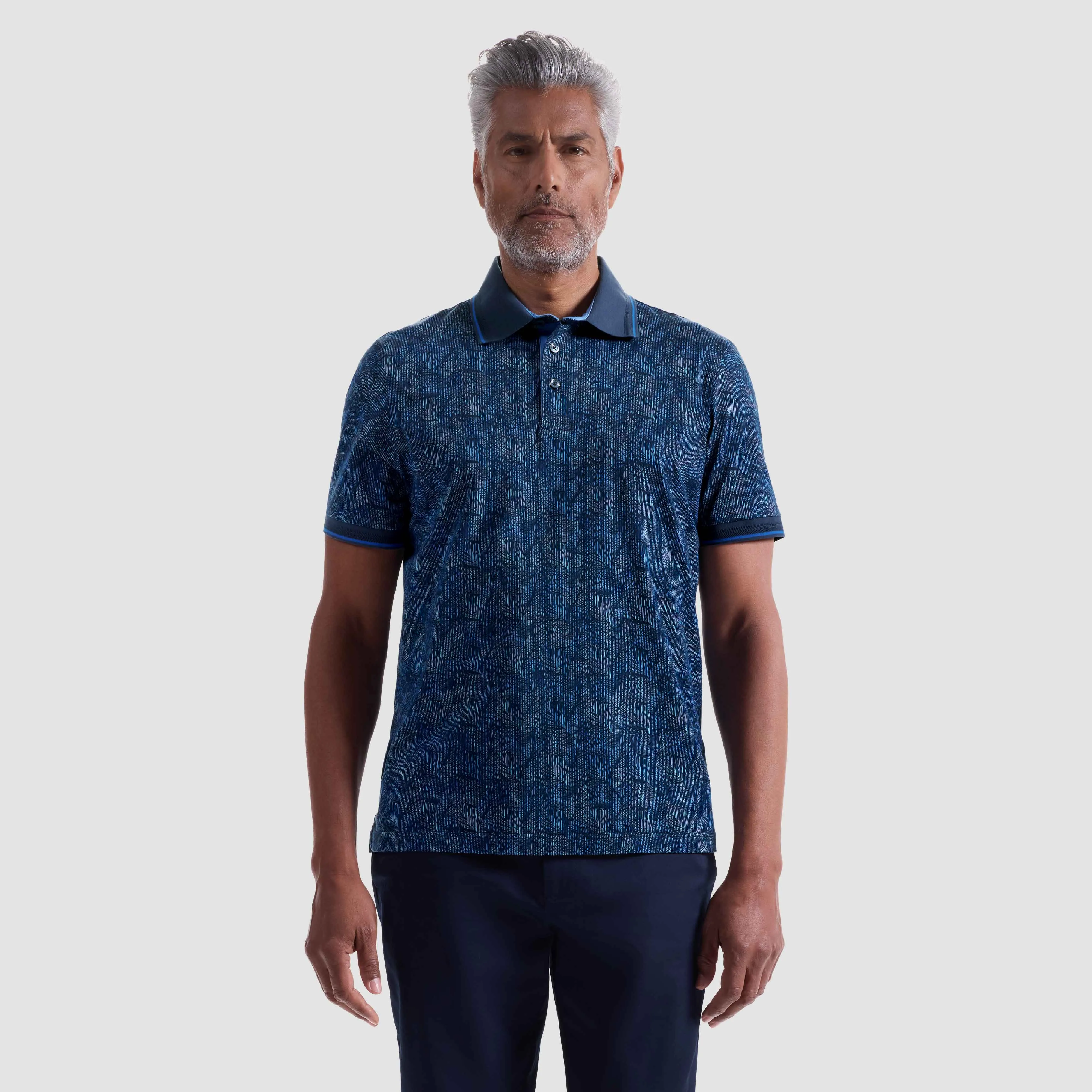 Vance Leaf Print OoohCotton Polo Shirt sold by Bugatchi product image thumbnail 2