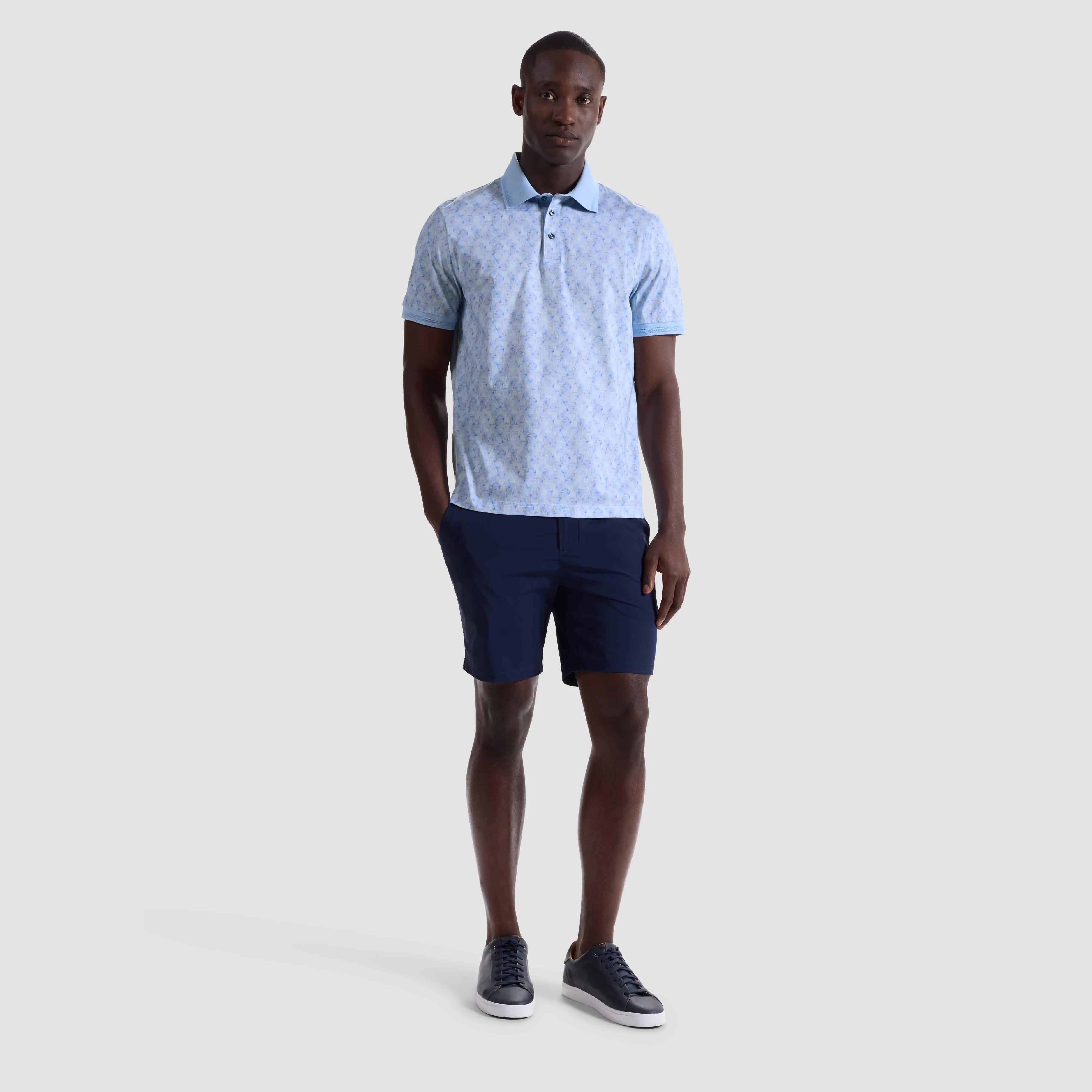 Vasco Leaf Print OoohCotton Polo Shirt sold by Bugatchi product image thumbnail 5