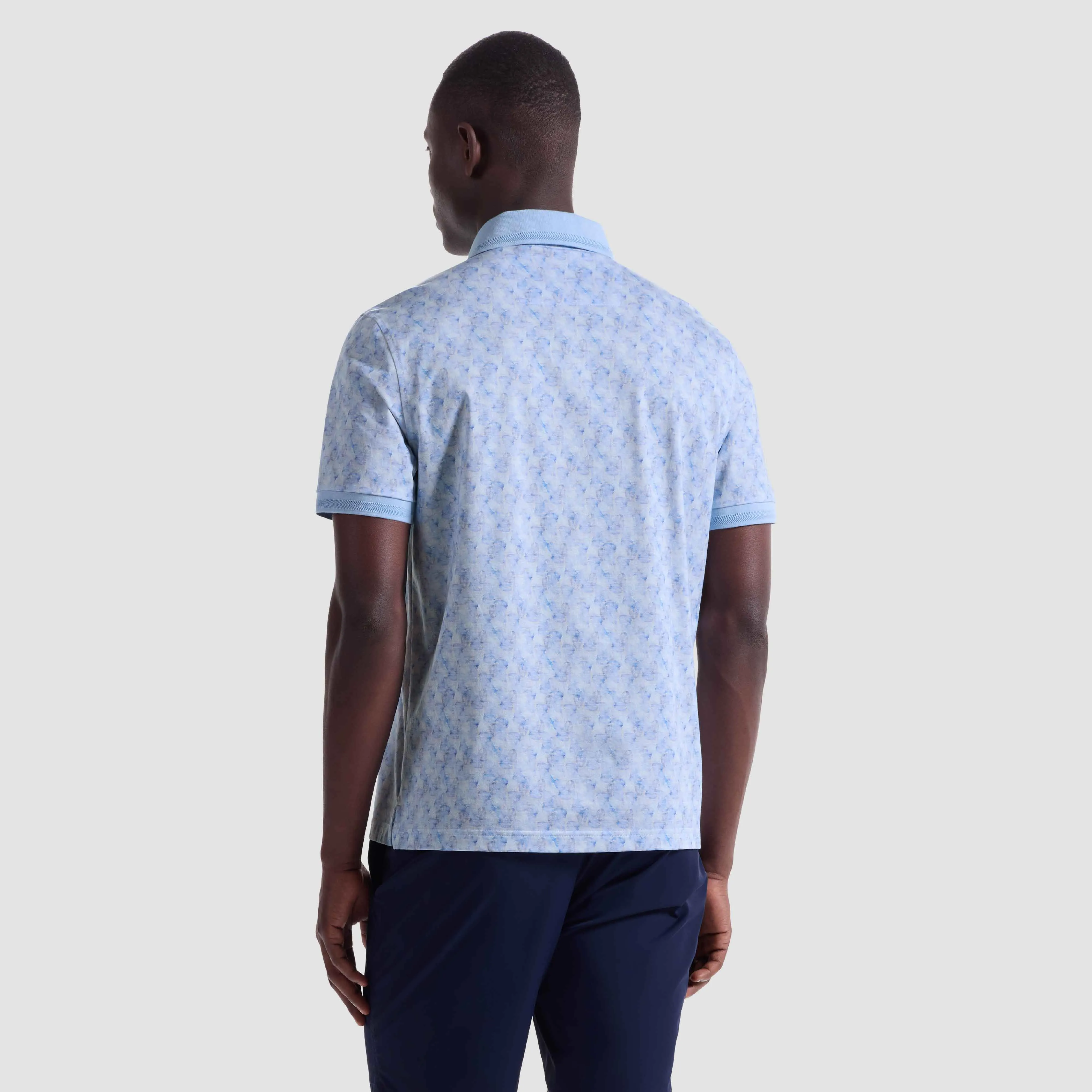 Vasco Leaf Print OoohCotton Polo Shirt sold by Bugatchi product image thumbnail 4