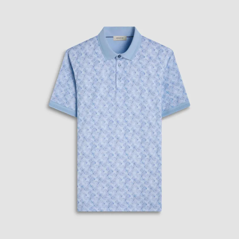 Vasco Leaf Print OoohCotton Polo Shirt sold by Bugatchi