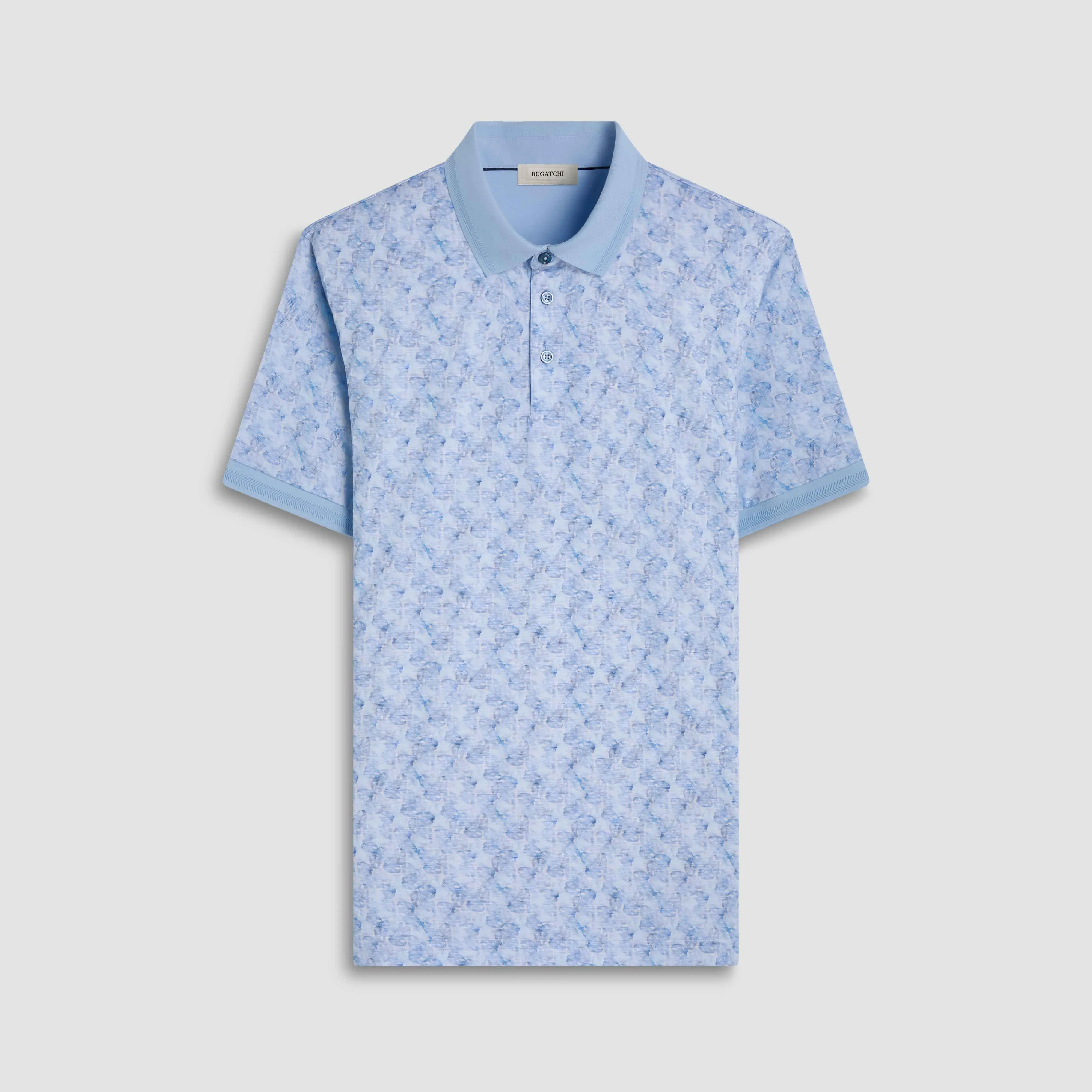 Vasco Leaf Print OoohCotton Polo Shirt sold by Bugatchi