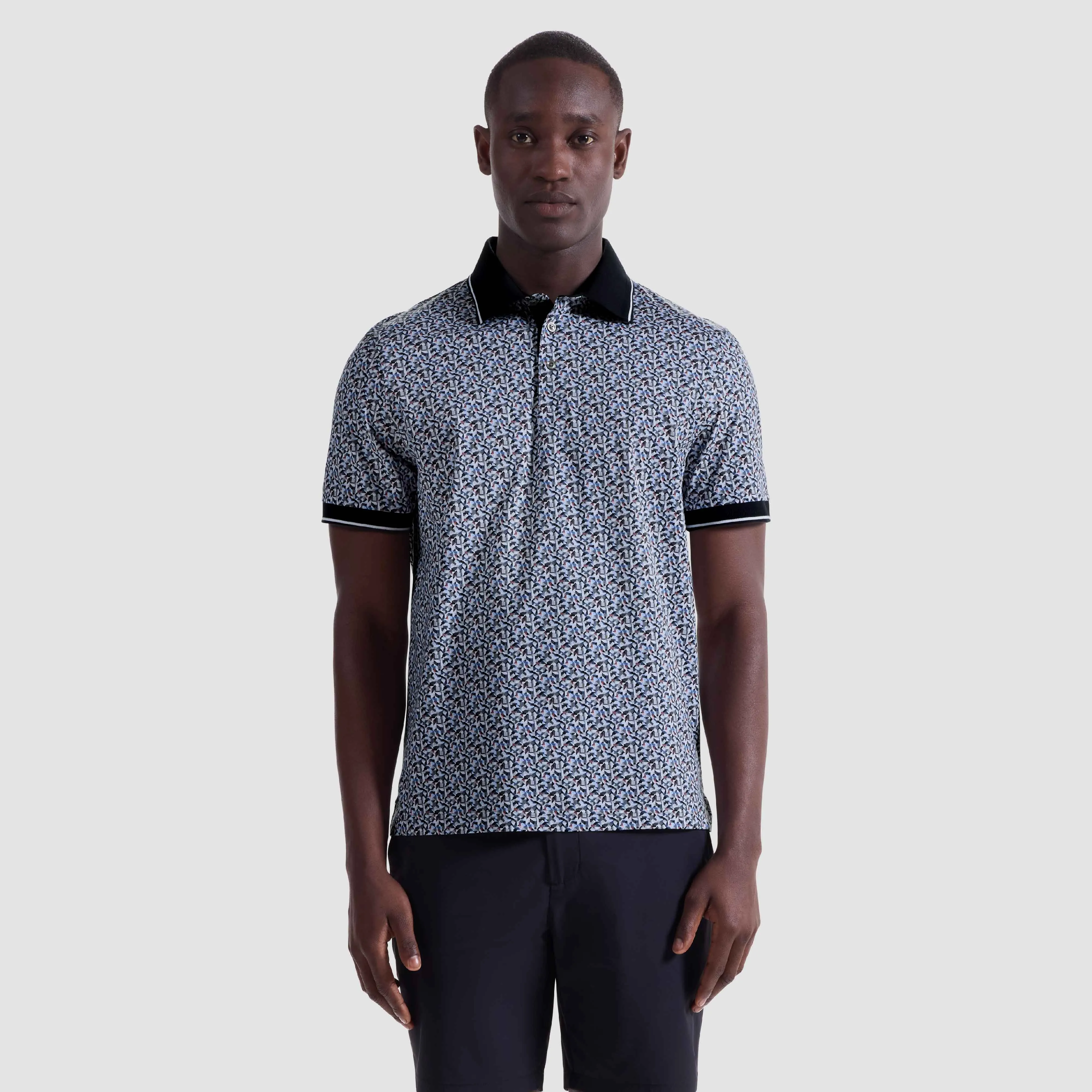 Vance Geometric OoohCotton Polo Shirt sold by Bugatchi product image thumbnail 2
