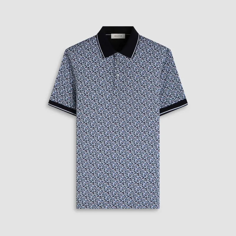 Vance Geometric OoohCotton Polo Shirt made by Bugatchi