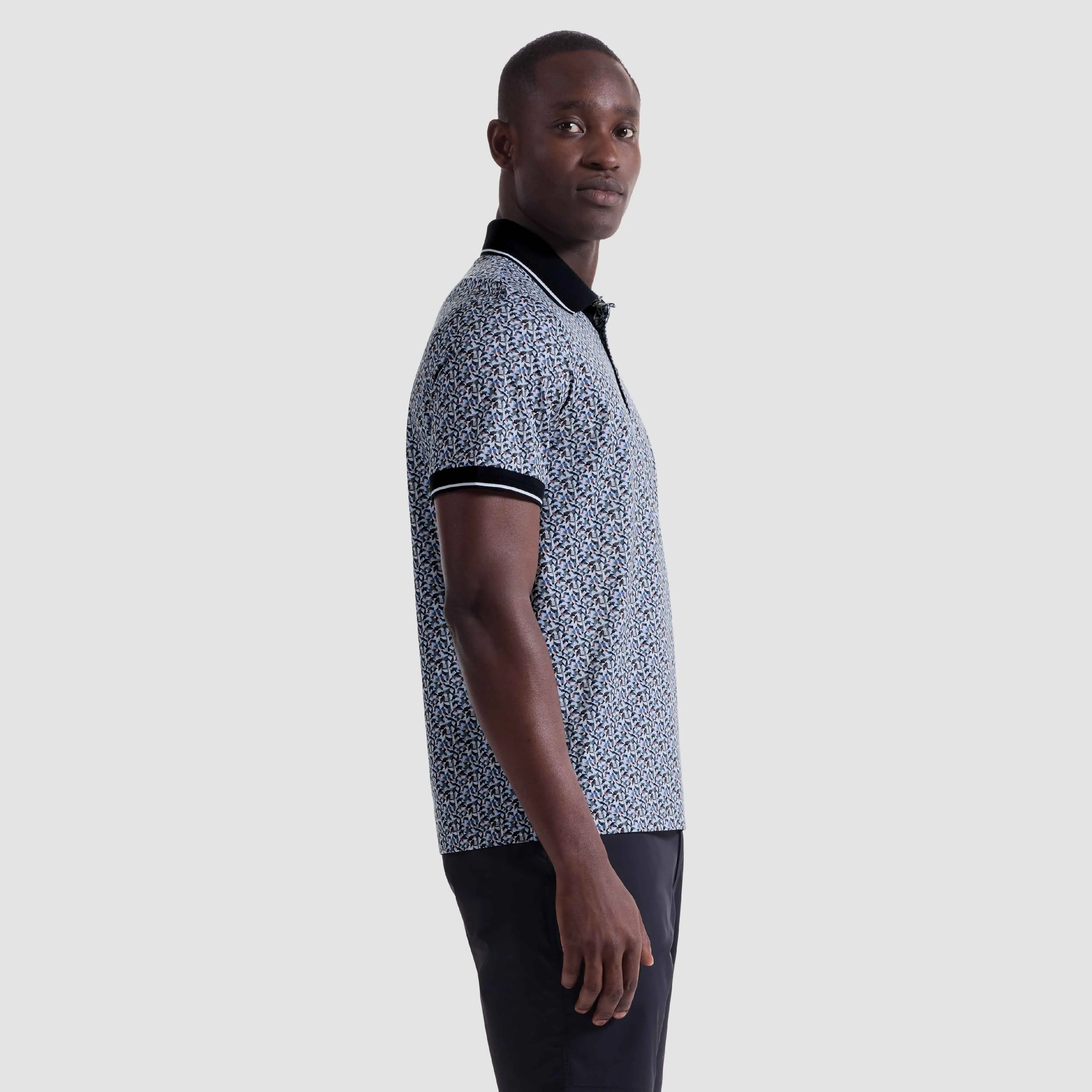 Vance Geometric OoohCotton Polo Shirt sold by Bugatchi product image thumbnail 3
