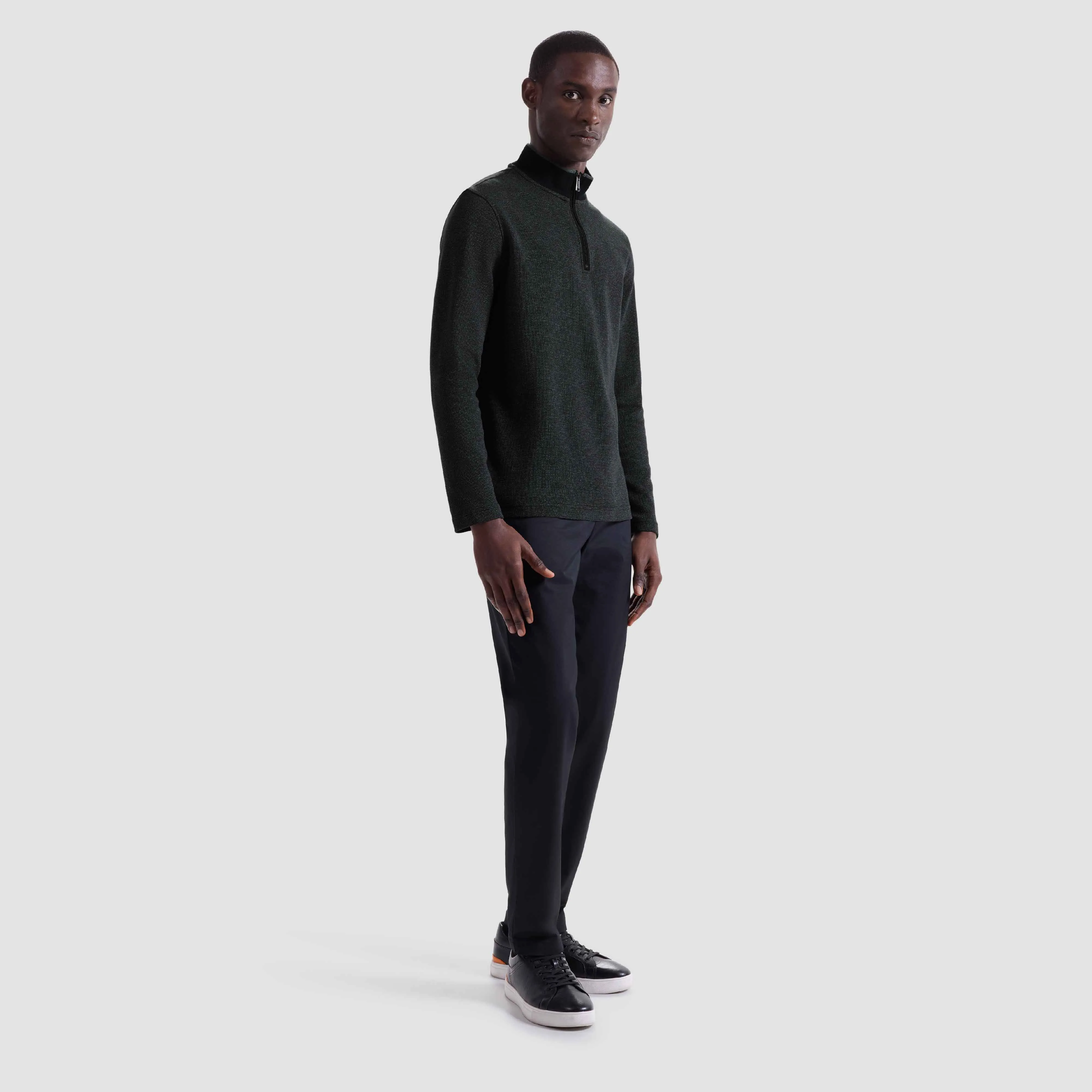 Pique Quarter Zip Pullover sold by Bugatchi product image thumbnail 5