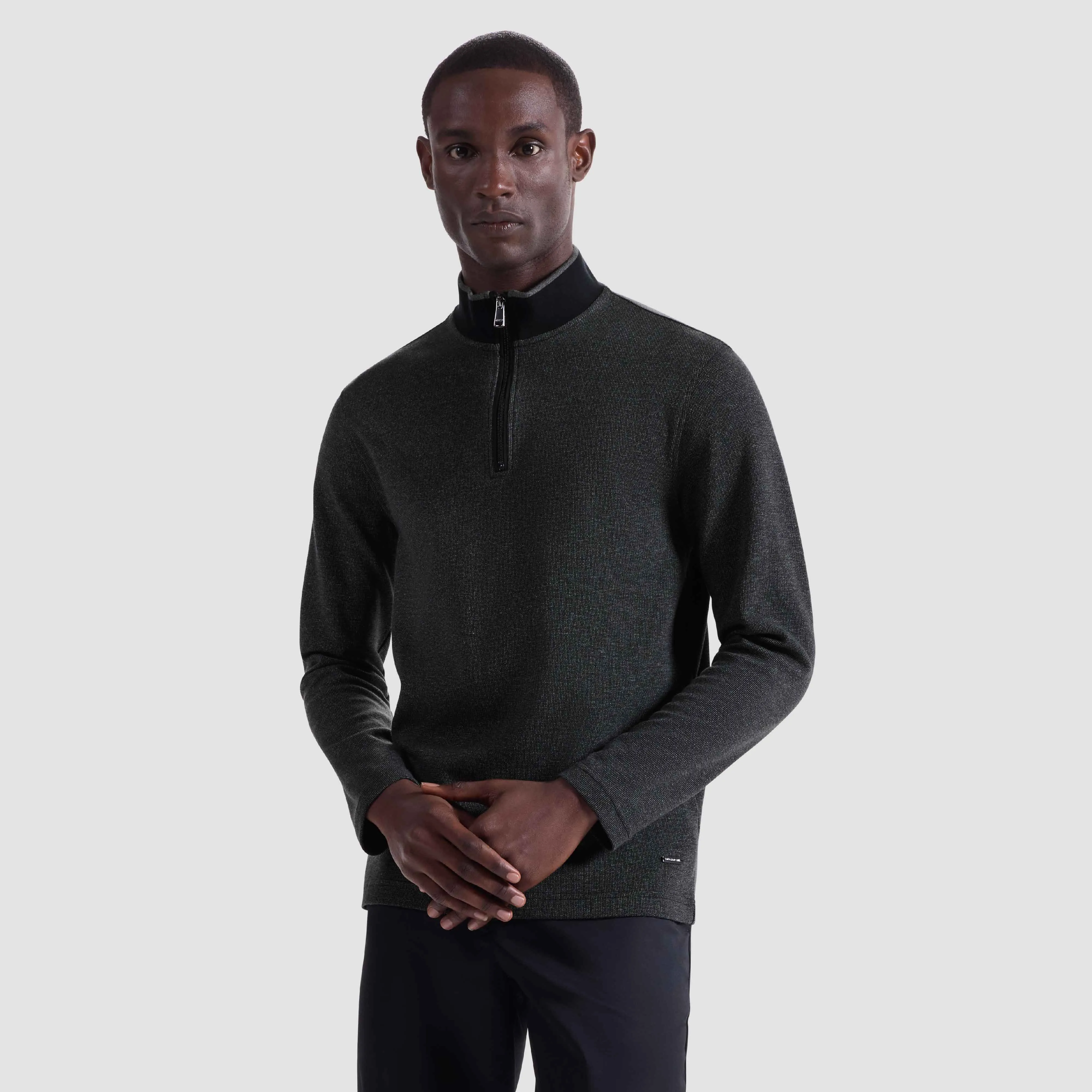 Pique Quarter Zip Pullover sold by Bugatchi product image thumbnail 2