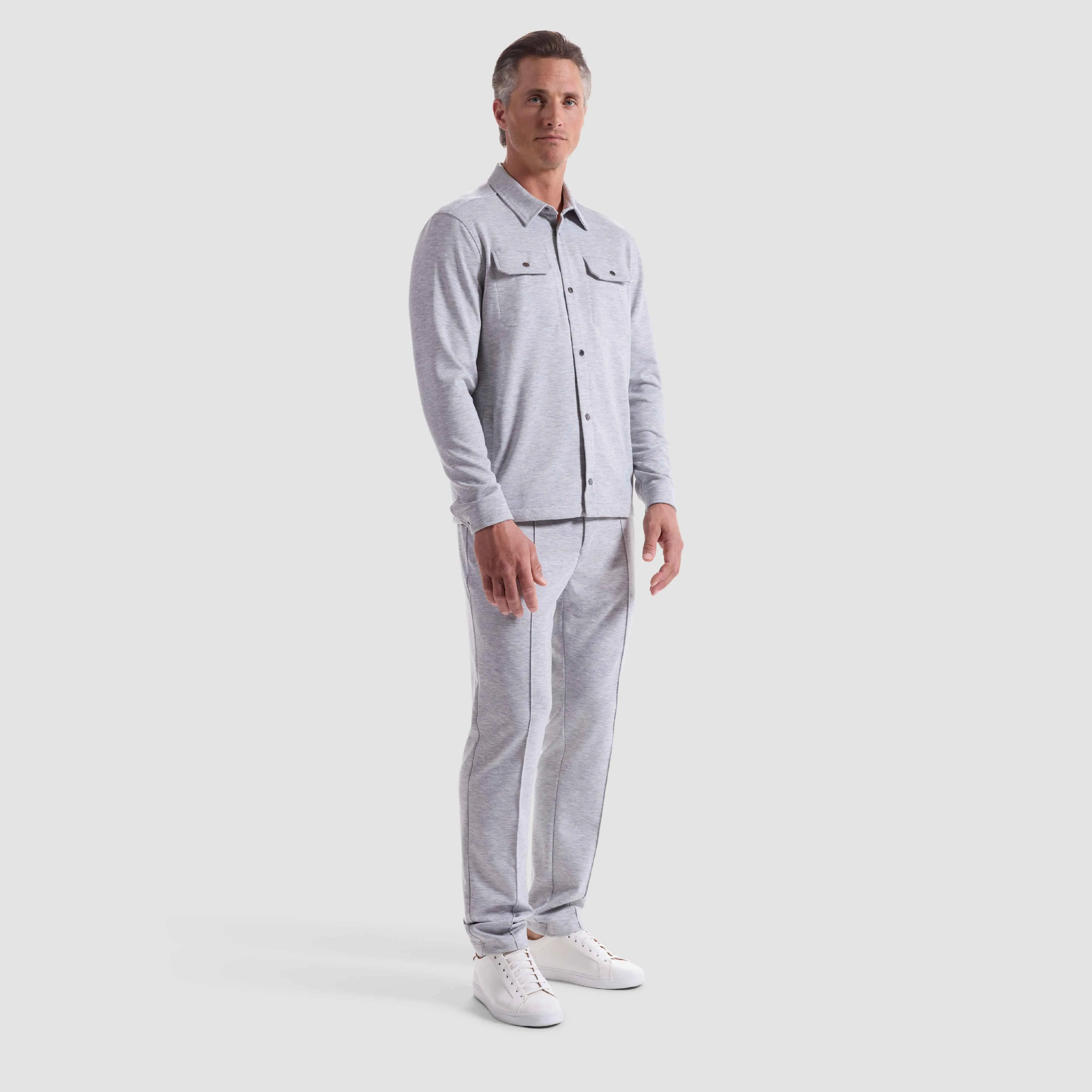 Soft Touch Performance Melange Knit Shirt sold by Bugatchi product image thumbnail 5