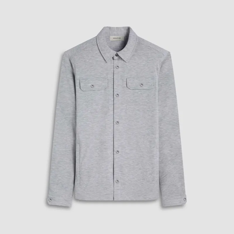 Soft Touch Performance Melange Knit Shirt sold by Bugatchi
