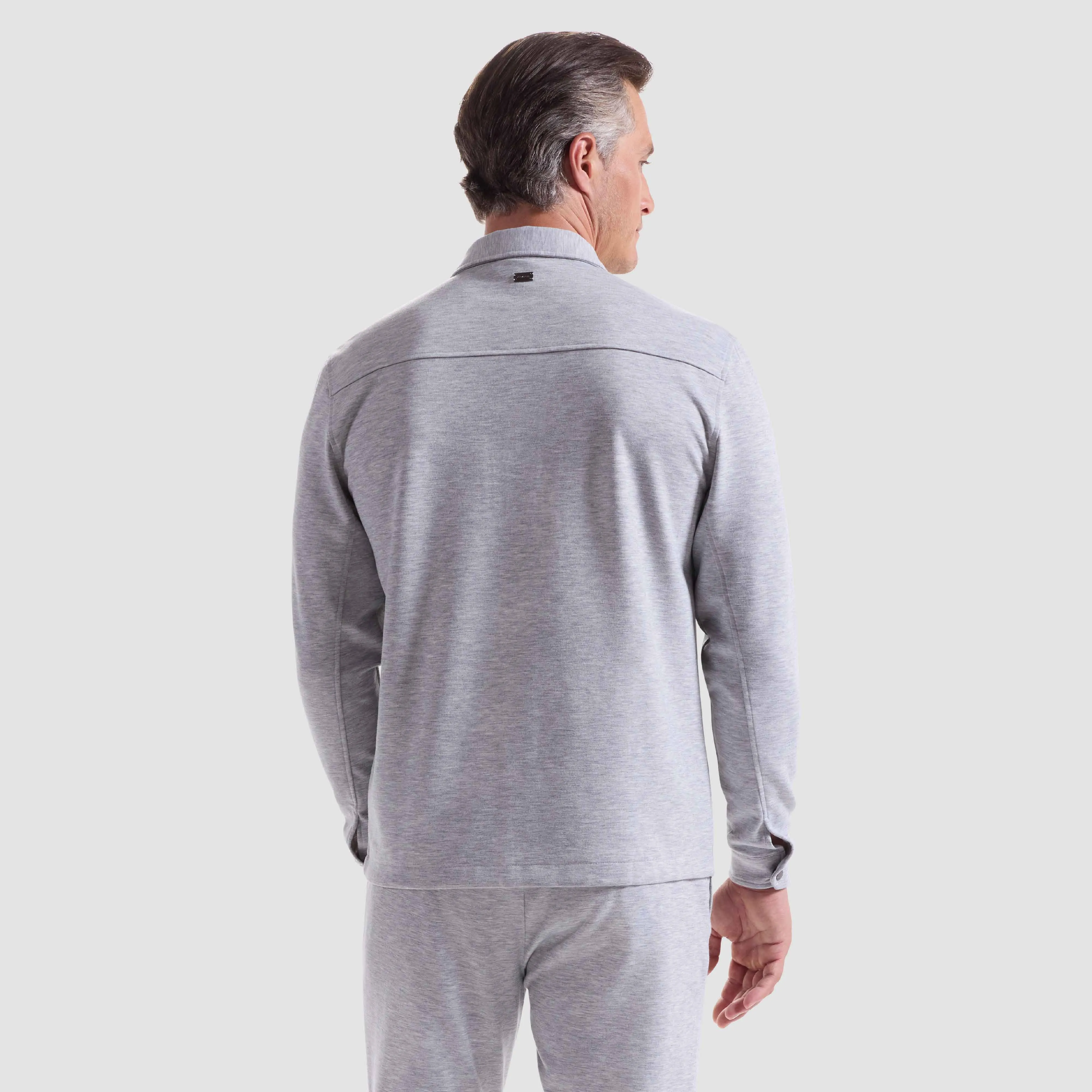 Soft Touch Performance Melange Knit Shirt sold by Bugatchi product image thumbnail 4