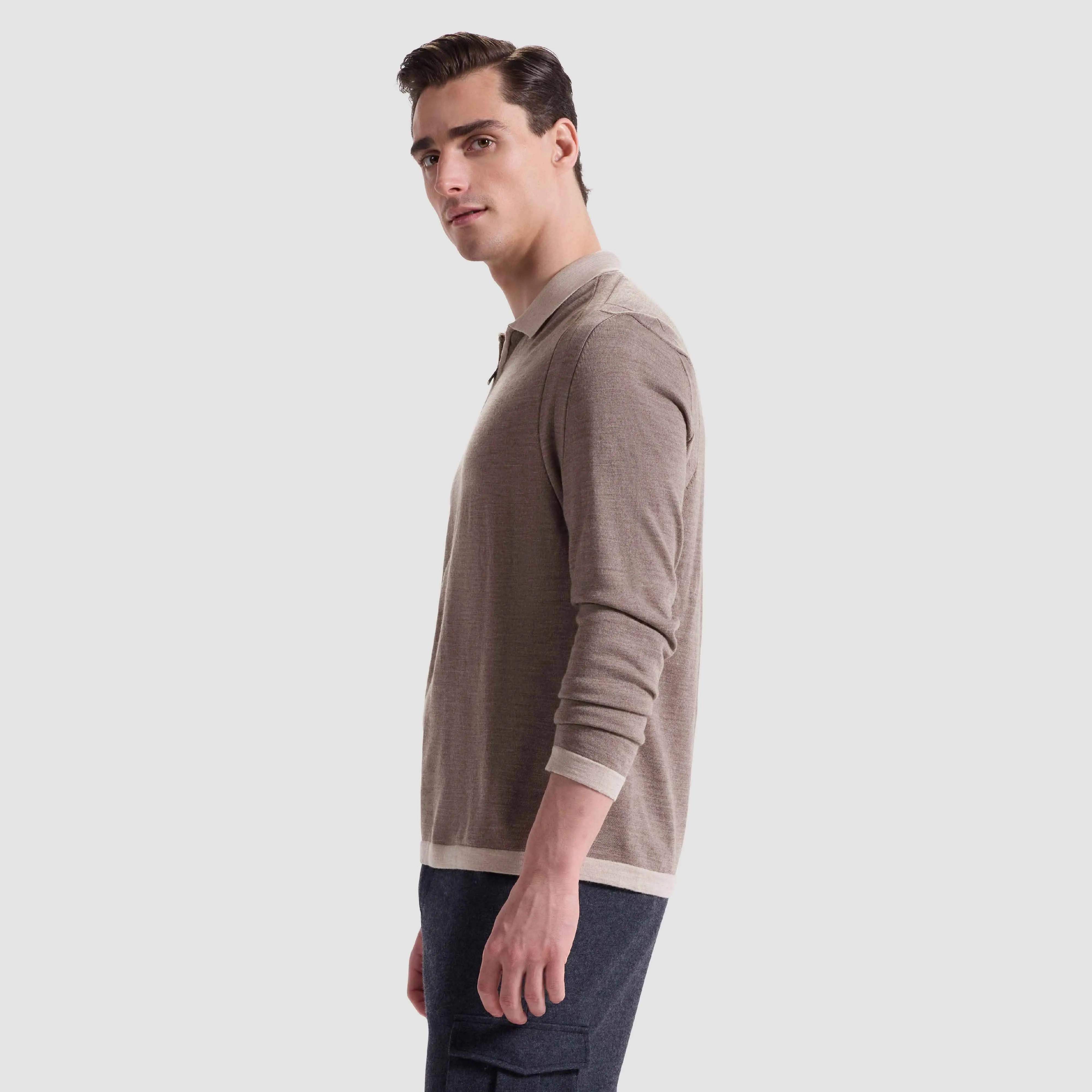 Melange Quarter Zip Polo Sweater sold by Bugatchi product image thumbnail 4