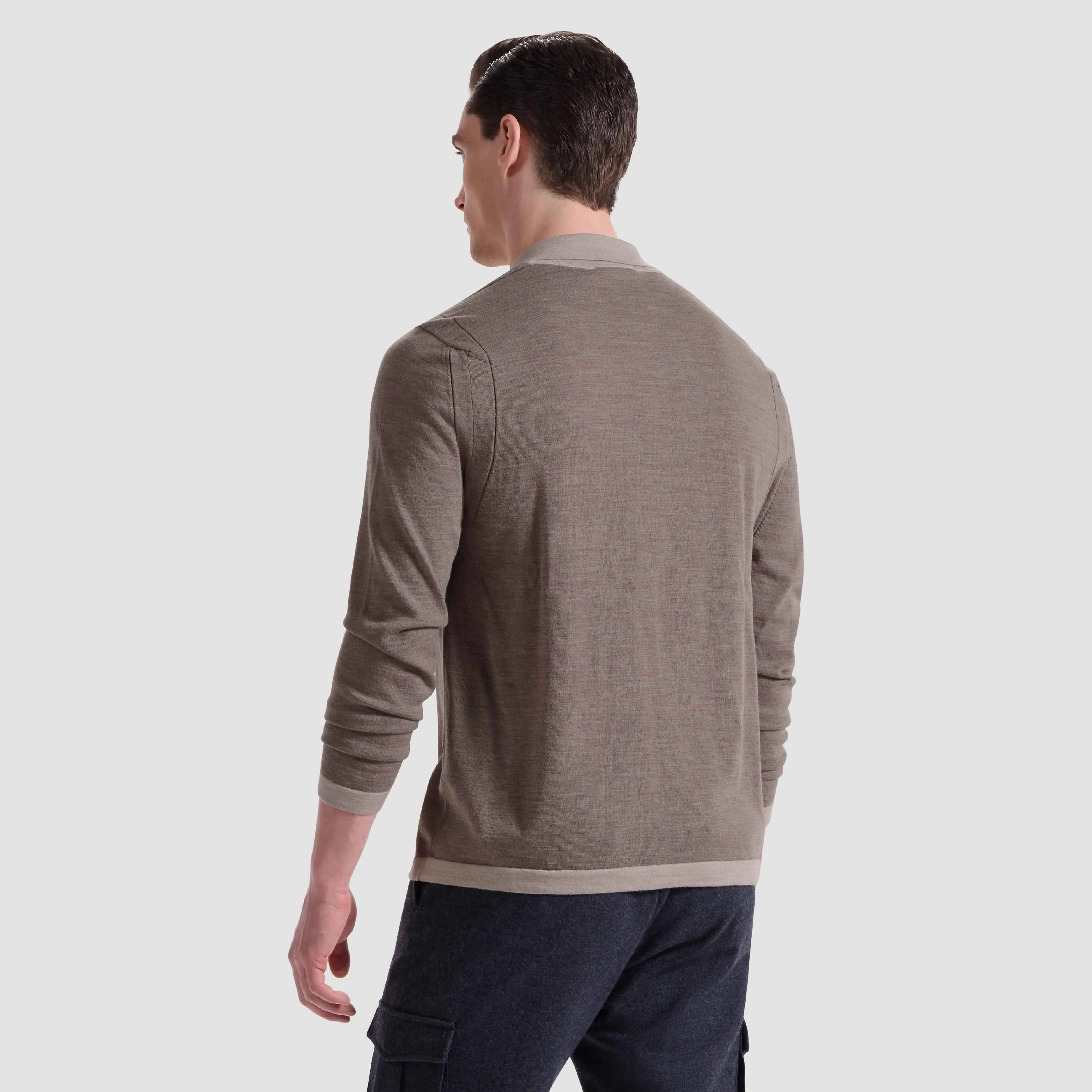 Melange Quarter Zip Polo Sweater sold by Bugatchi product image thumbnail 5