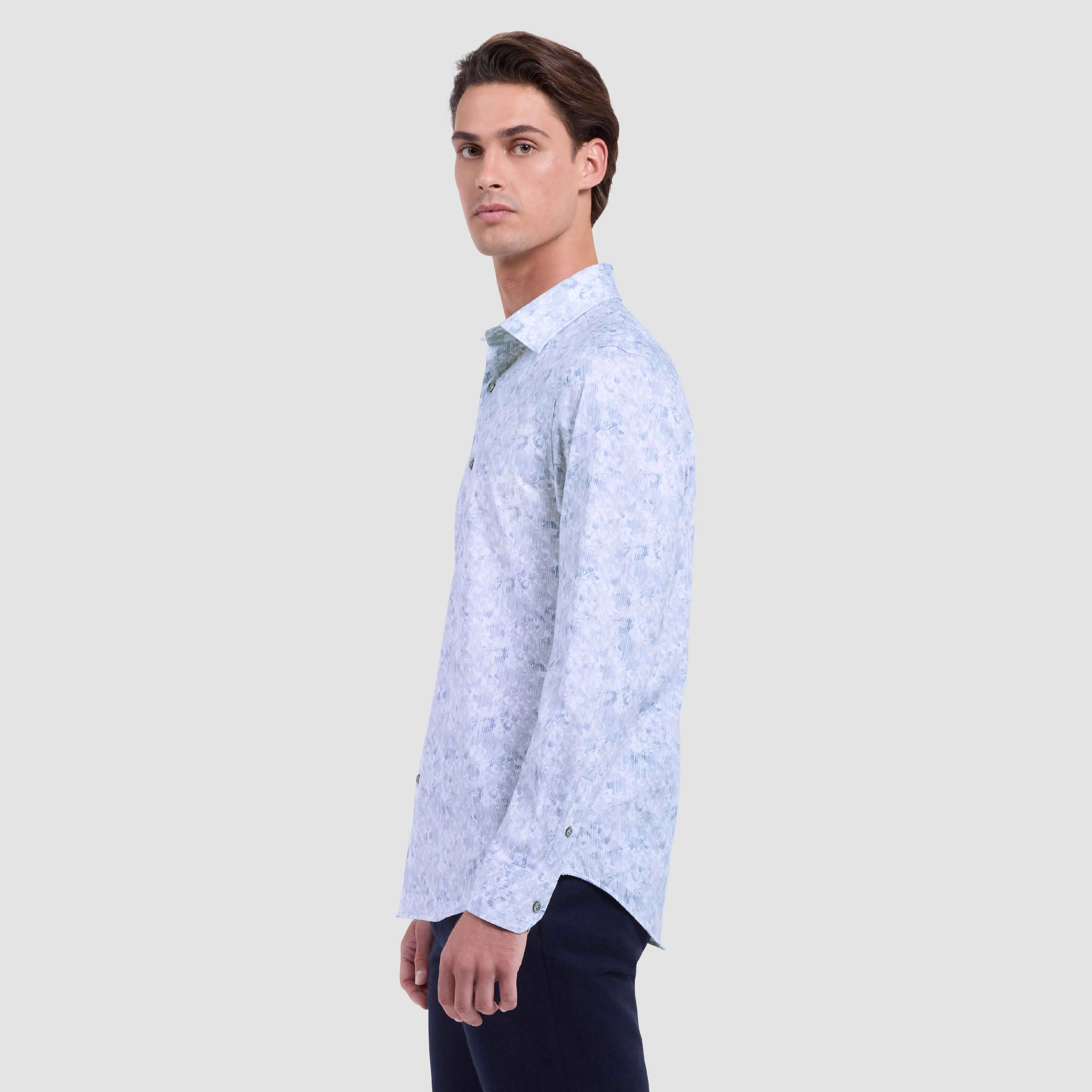 James Striped Abstract OoohCotton Shirt sold by Bugatchi product image thumbnail 3