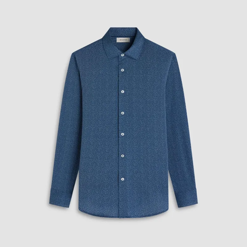 James Leaf Print OoohCotton Shirt sold by Bugatchi