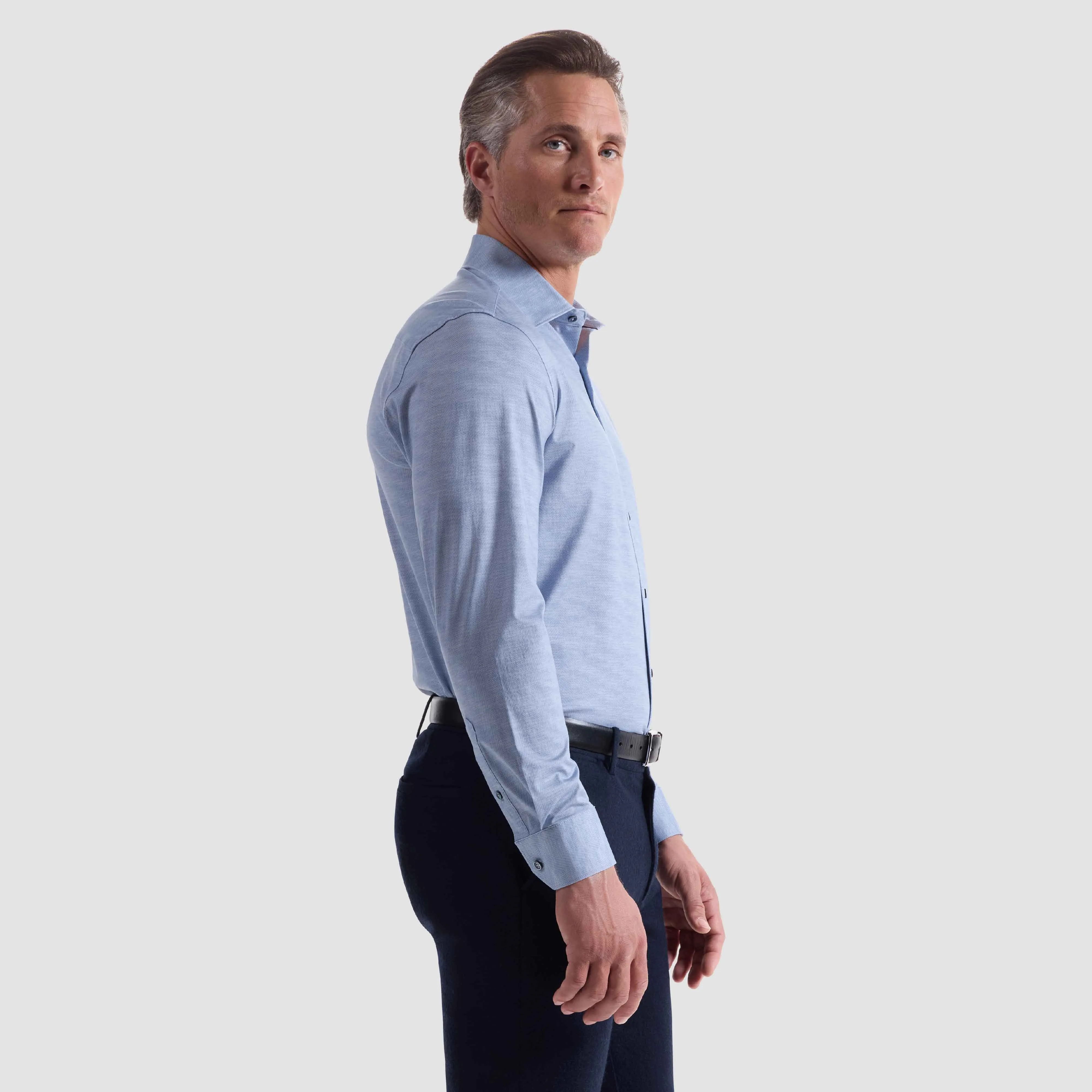 James Herringbone OoohCotton Shirt sold by Bugatchi product image thumbnail 3