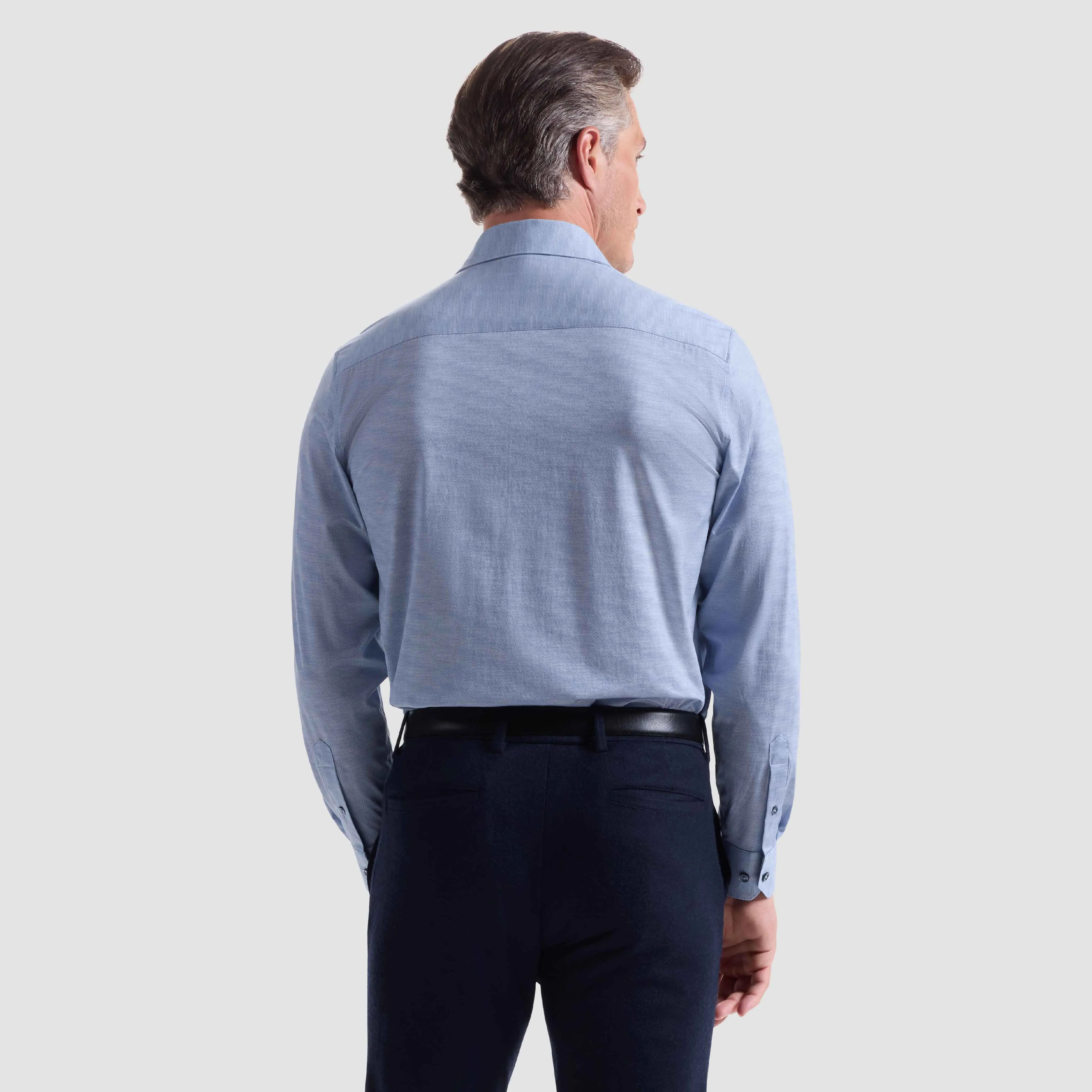 James Herringbone OoohCotton Shirt sold by Bugatchi product image thumbnail 4