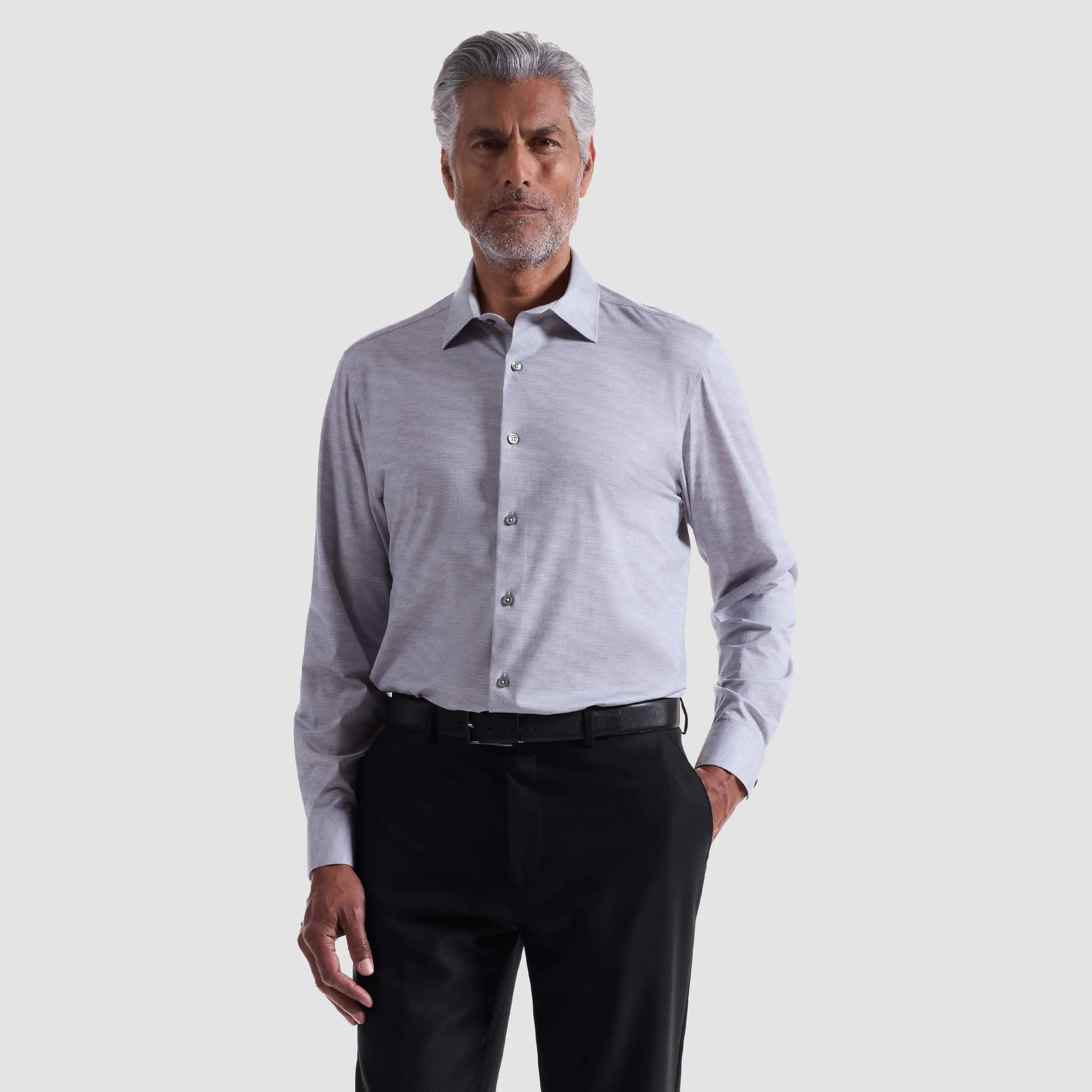 James Herringbone OoohCotton Shirt sold by Bugatchi product image thumbnail 2