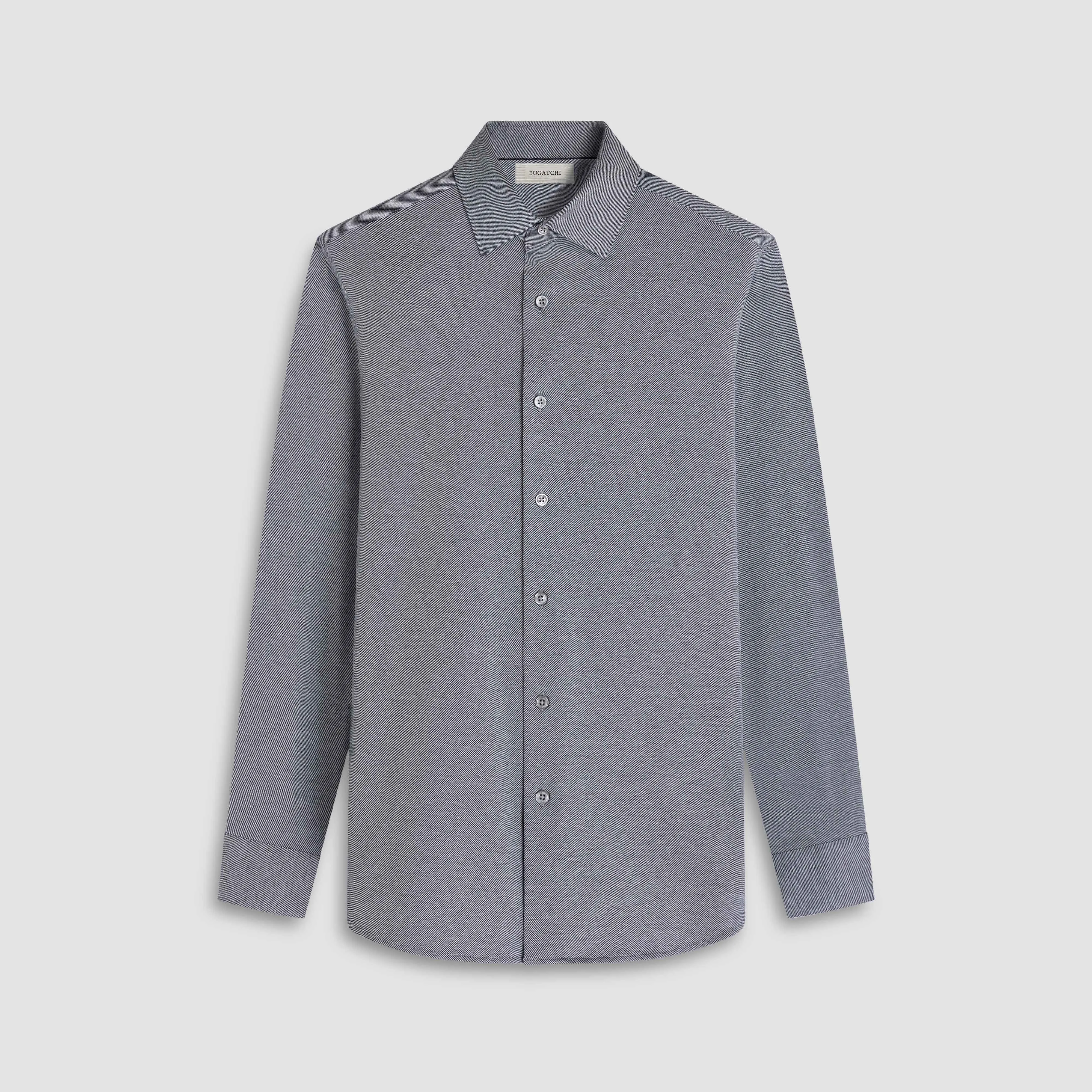 James Solid Twill OoohCotton Shirt sold by Bugatchi