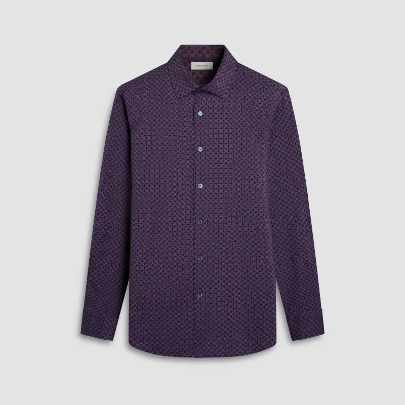 Jimmy Double-Sided Geometric & Check OoohCotton Shirt sold by Bugatchi