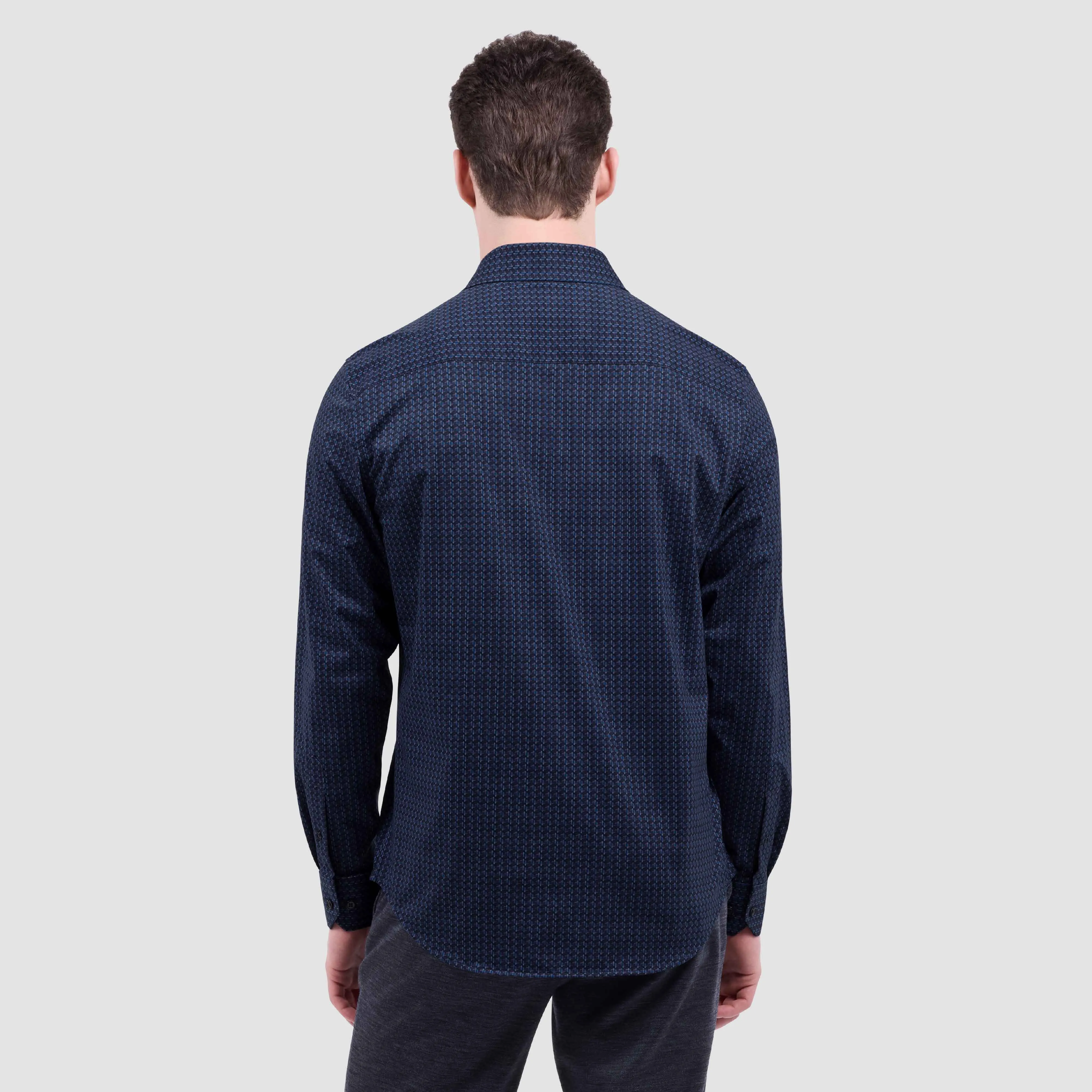 James Tech-Check OoohCotton Shirt sold by Bugatchi product image thumbnail 4