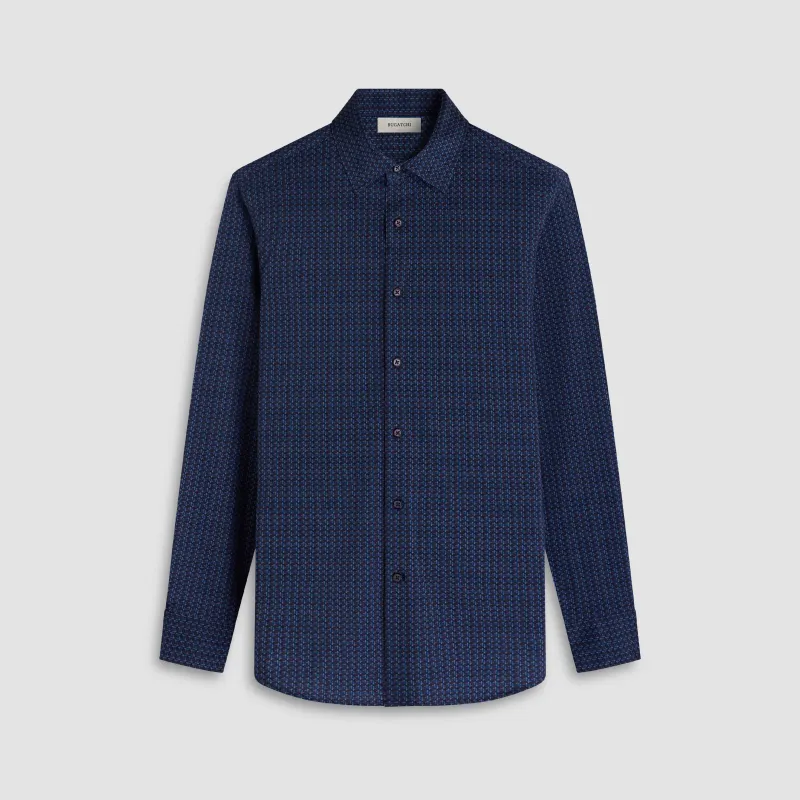 James Tech-Check OoohCotton Shirt sold by Bugatchi