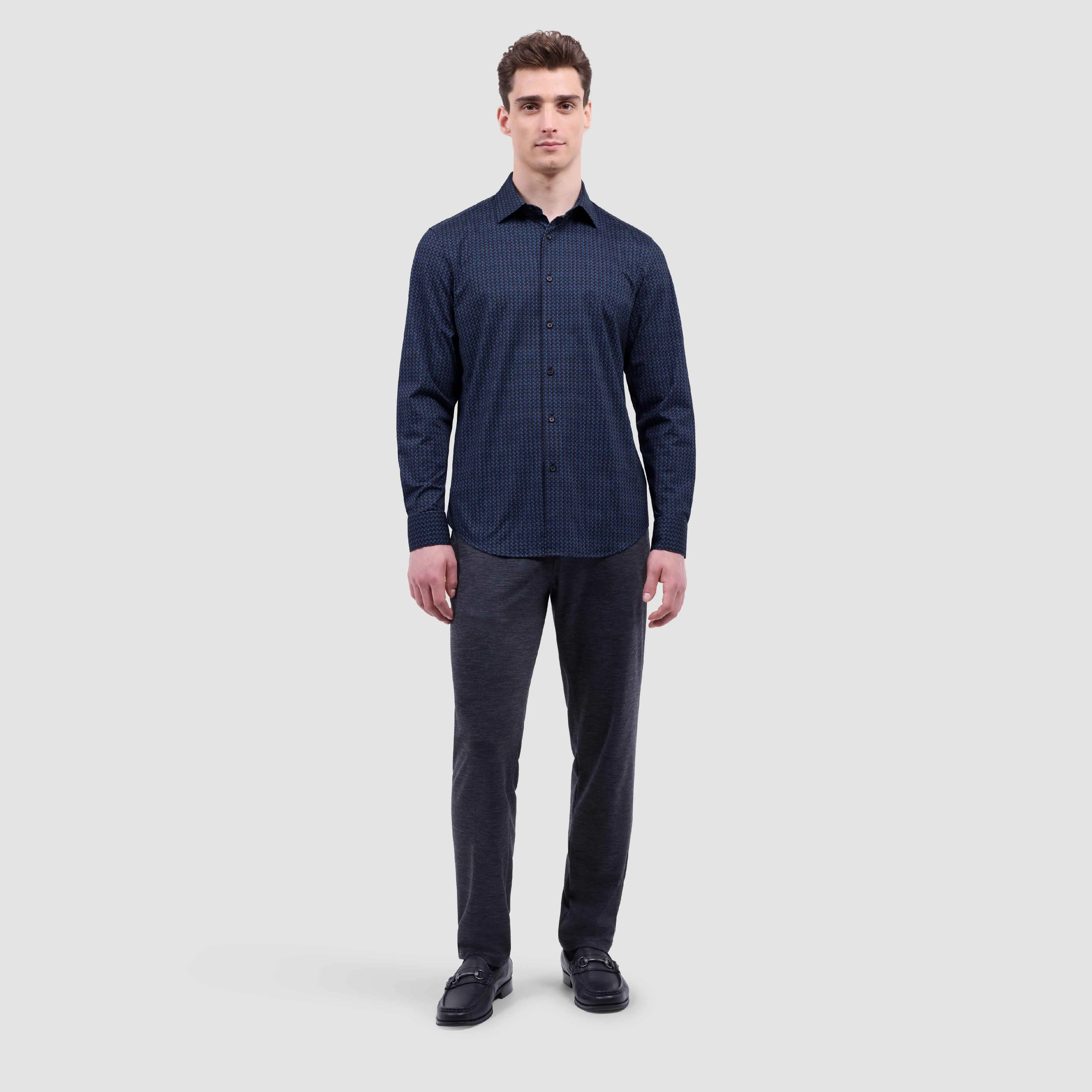 James Tech-Check OoohCotton Shirt sold by Bugatchi product image thumbnail 5