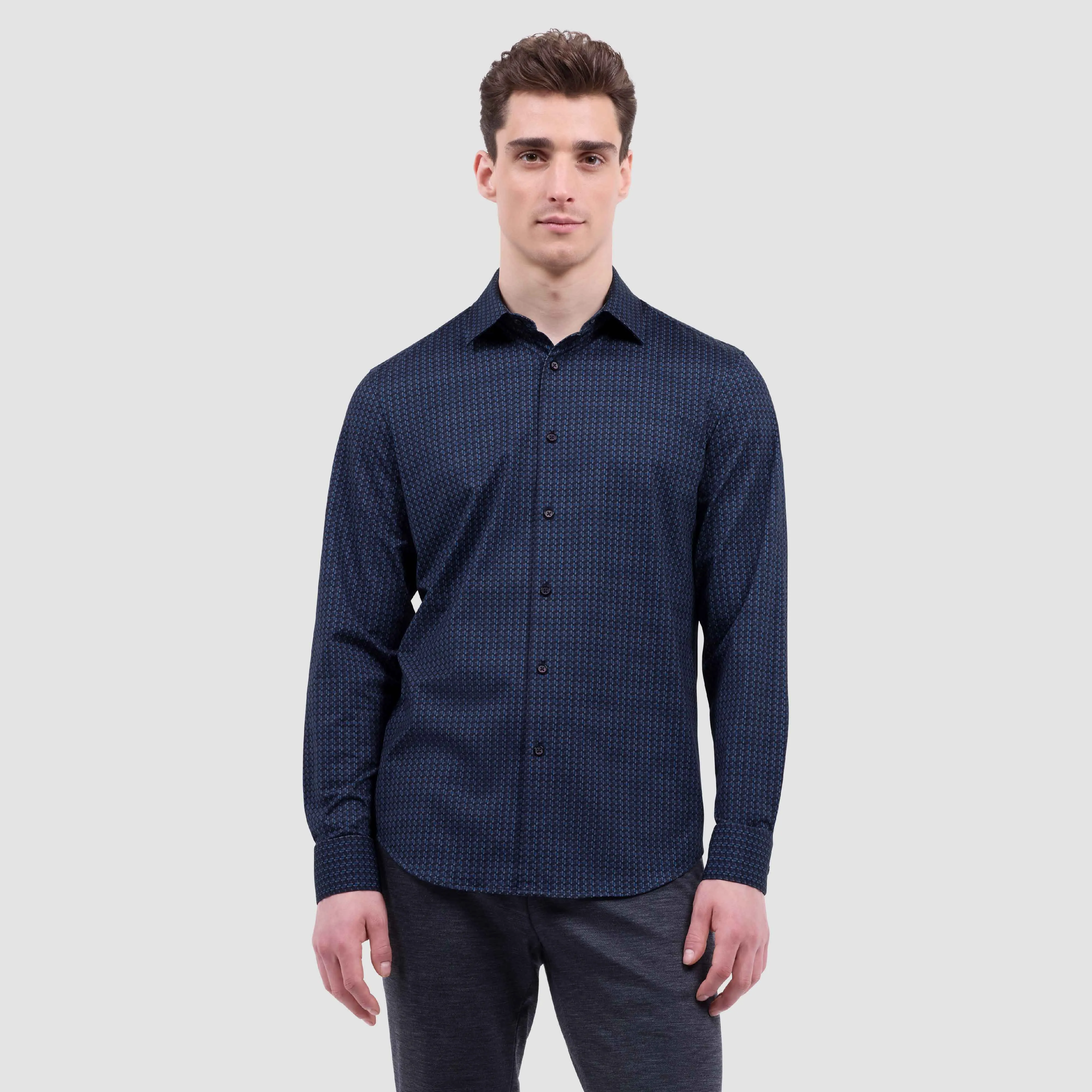James Tech-Check OoohCotton Shirt sold by Bugatchi product image thumbnail 2