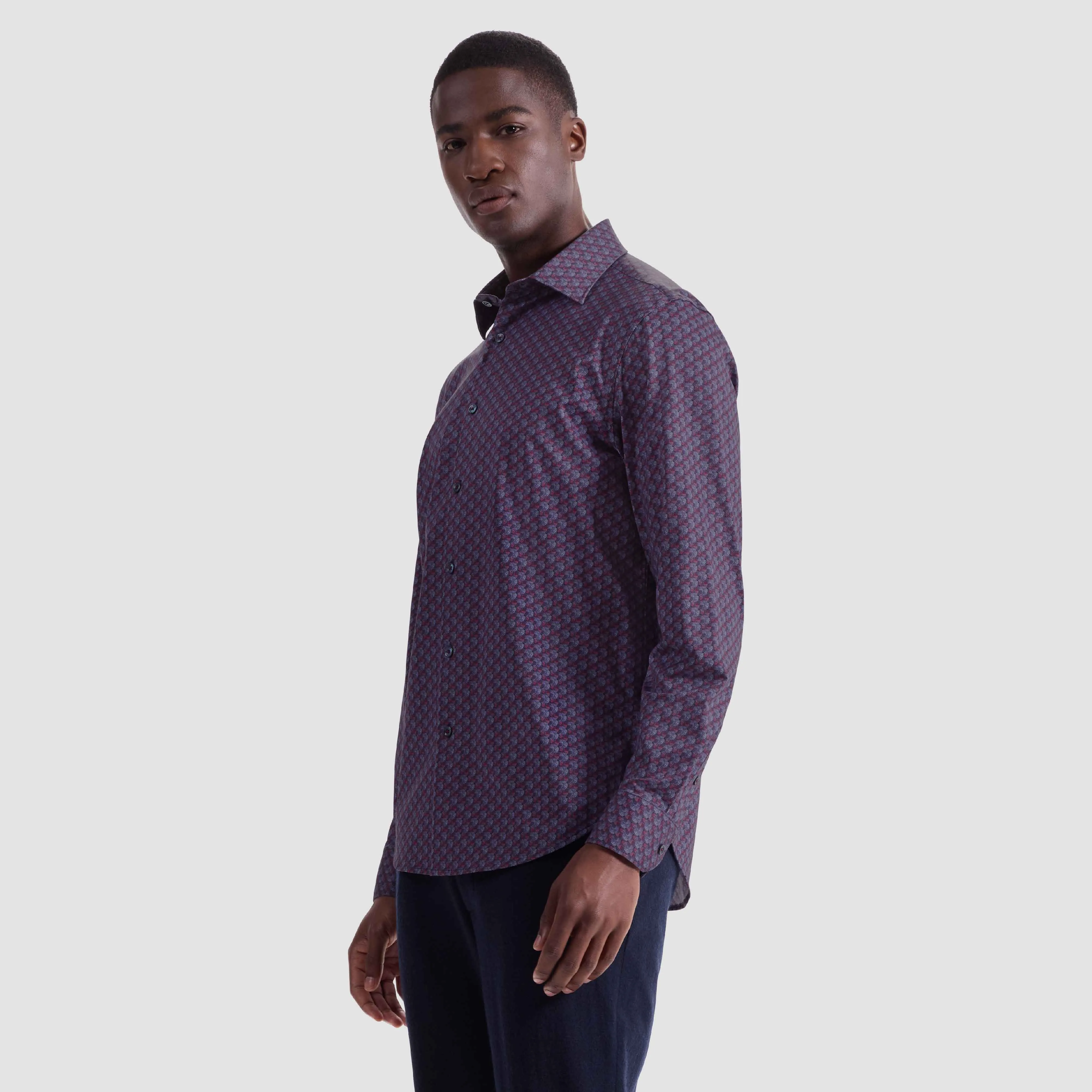 James Geometric OoohCotton Shirt sold by Bugatchi product image thumbnail 3