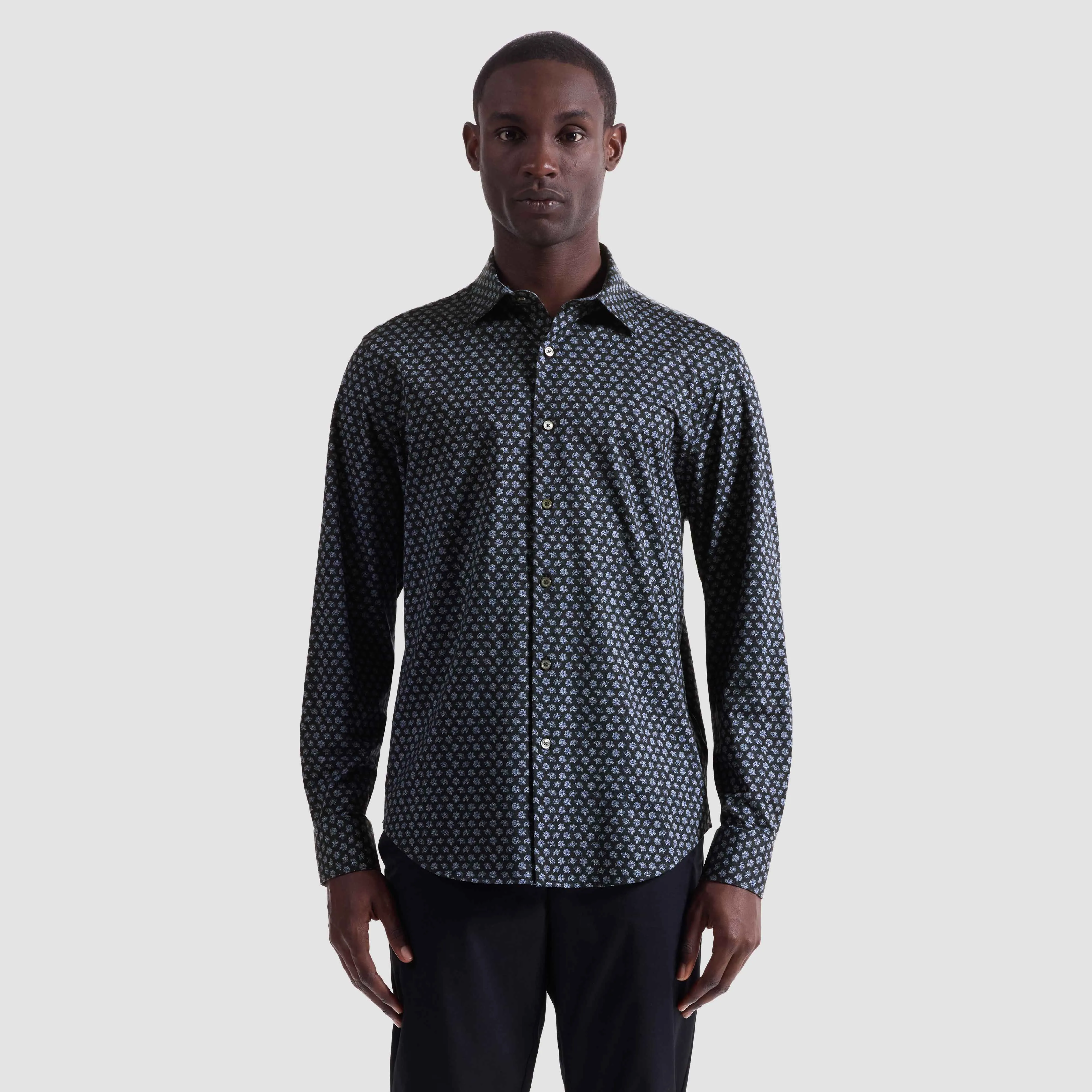 Jimmy Double-Sided Floral & Chevron OoohCotton Shirt sold by Bugatchi product image thumbnail 2