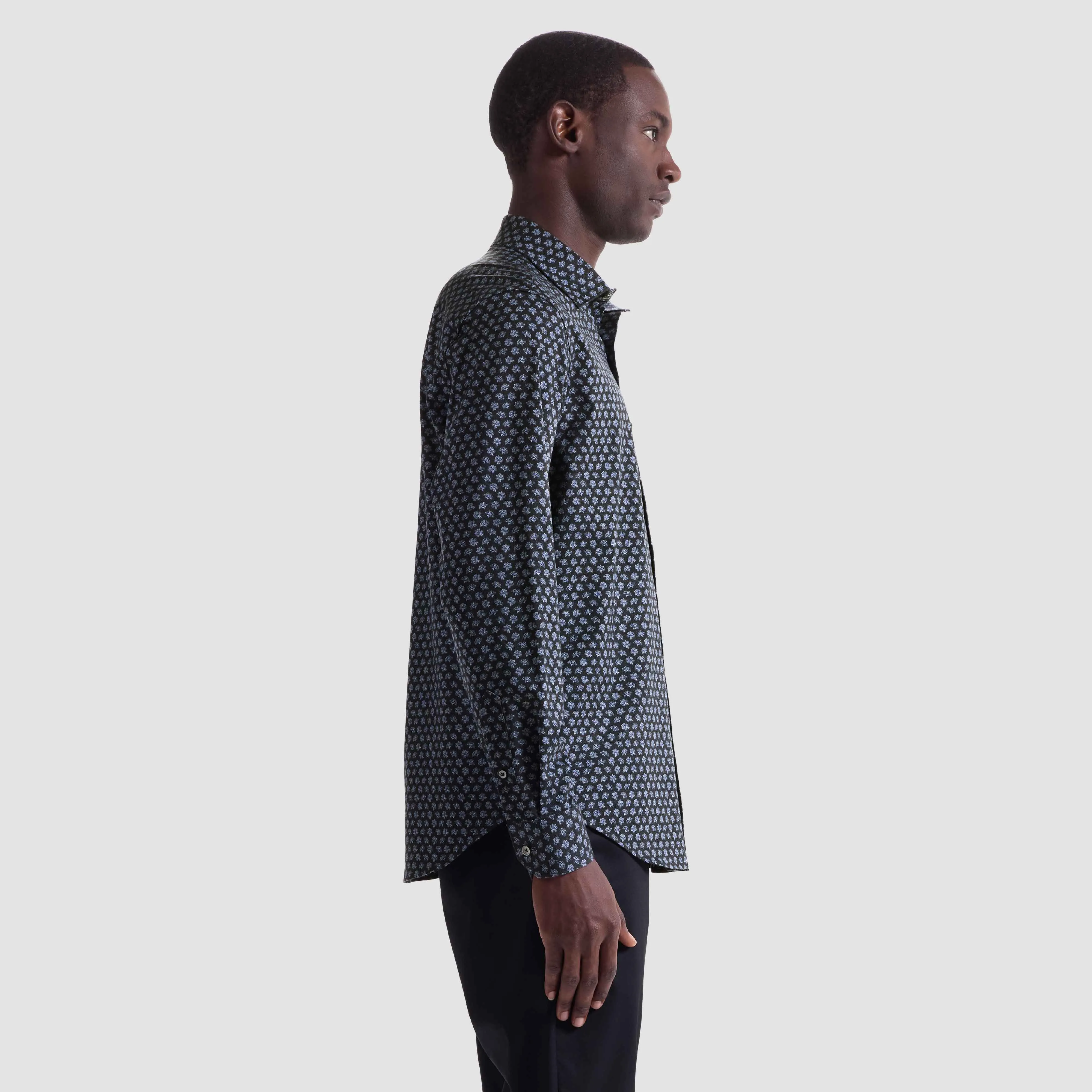 Jimmy Double-Sided Floral & Chevron OoohCotton Shirt sold by Bugatchi product image thumbnail 3