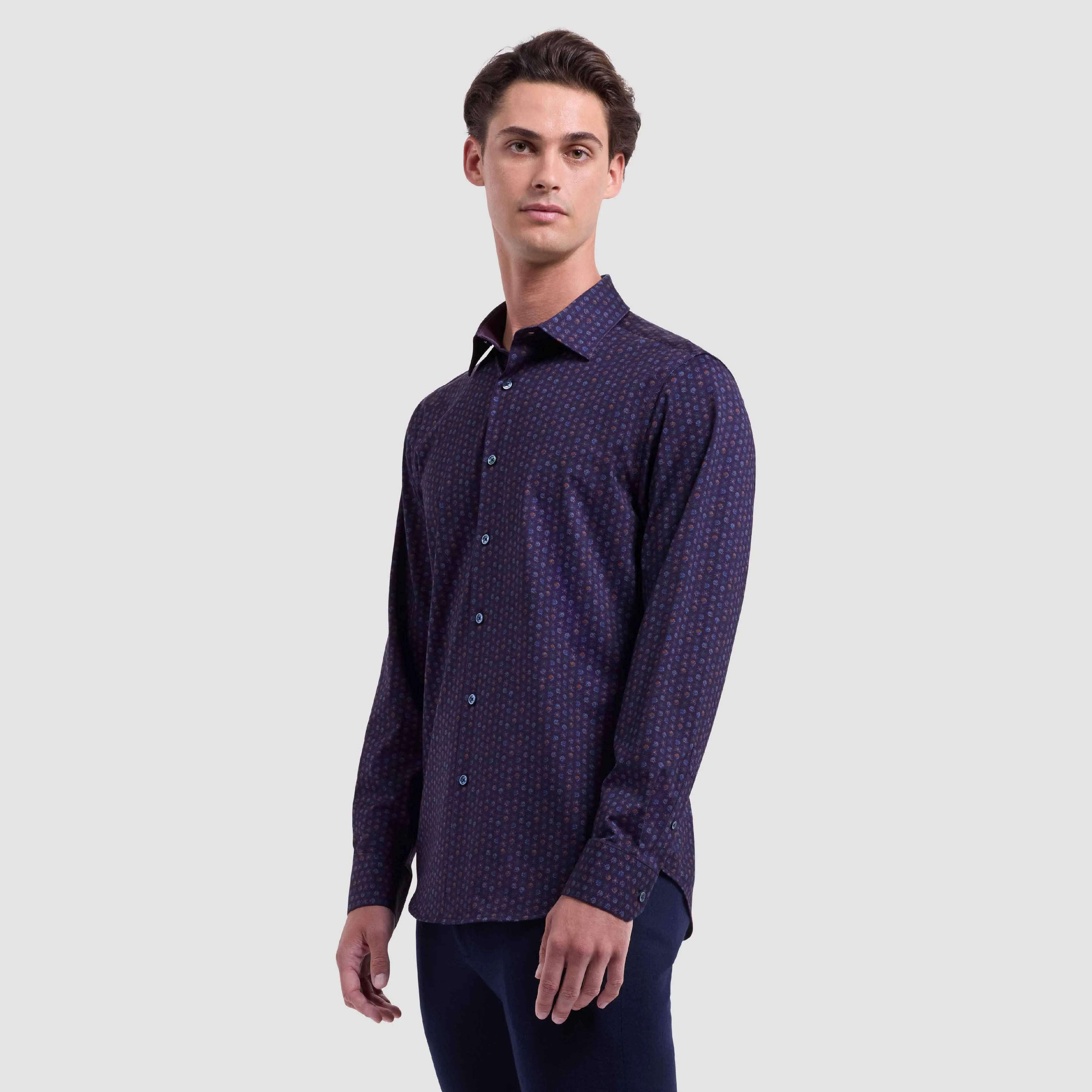 Jimmy Double-Sided Floral & Solid OoohCotton Shirt sold by Bugatchi product image thumbnail 3