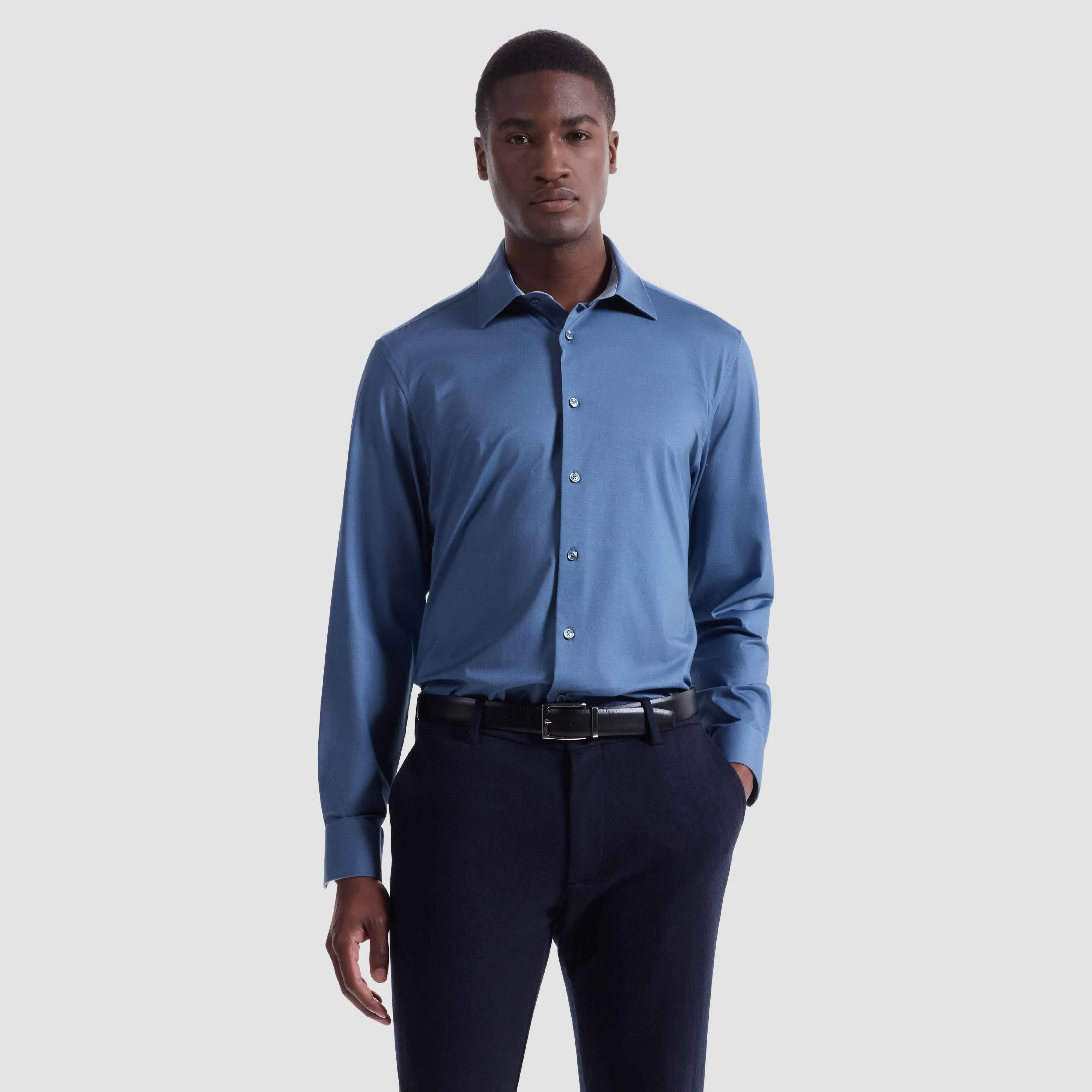 Jimmy Double-Sided Melange OoohCotton Shirt sold by Bugatchi product image thumbnail 2