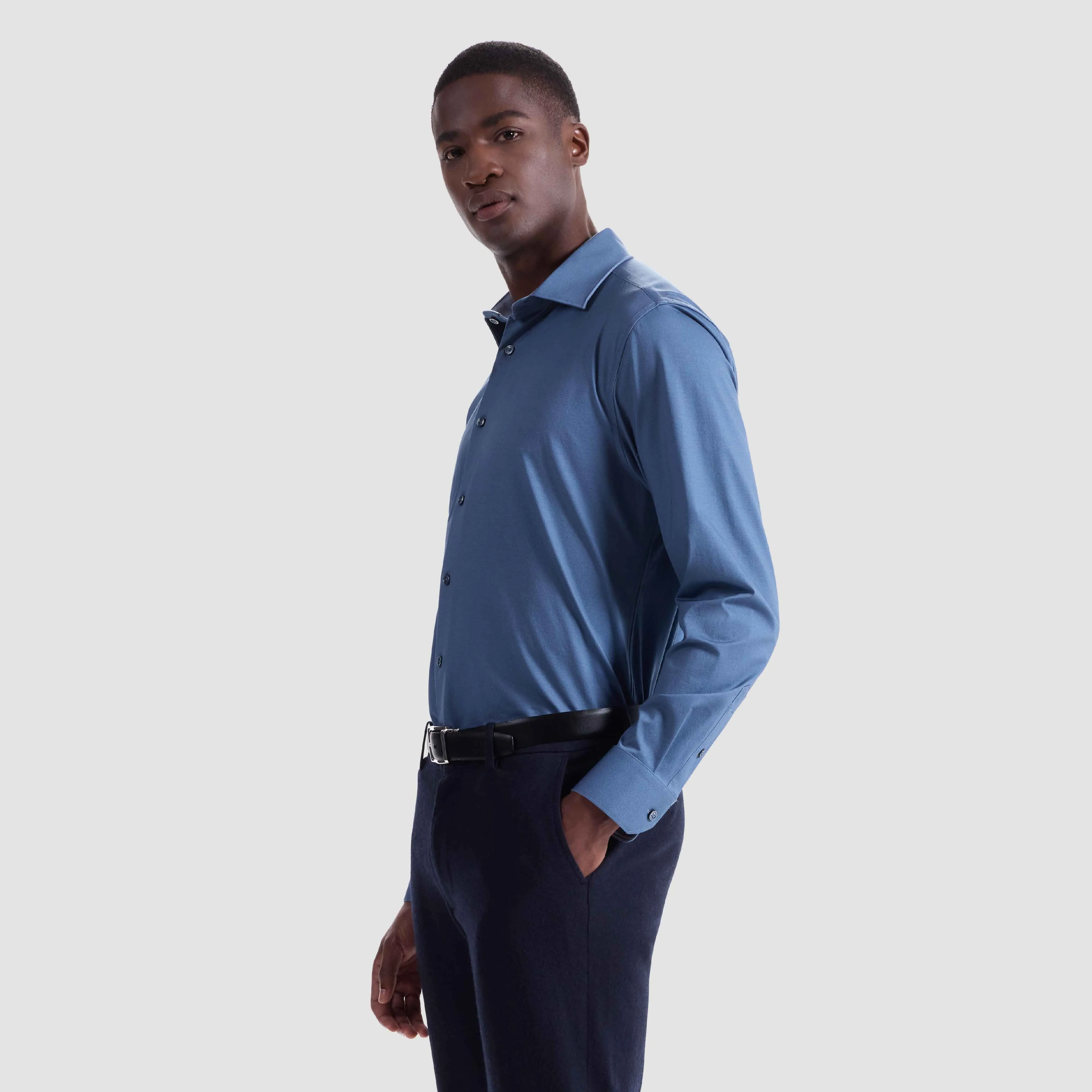 Jimmy Double-Sided Melange OoohCotton Shirt sold by Bugatchi product image thumbnail 3