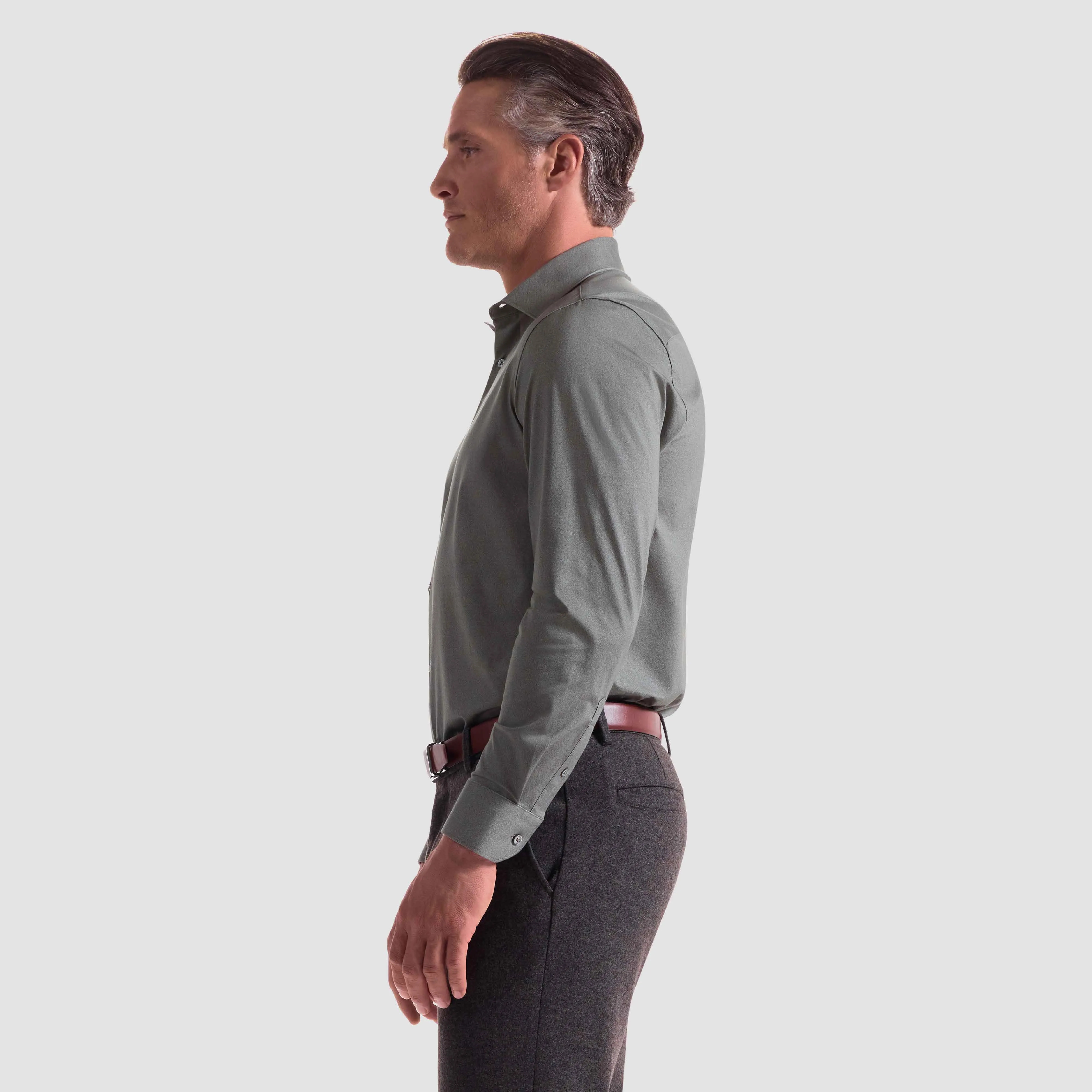 Jimmy Double-Sided Melange OoohCotton Shirt sold by Bugatchi product image thumbnail 3
