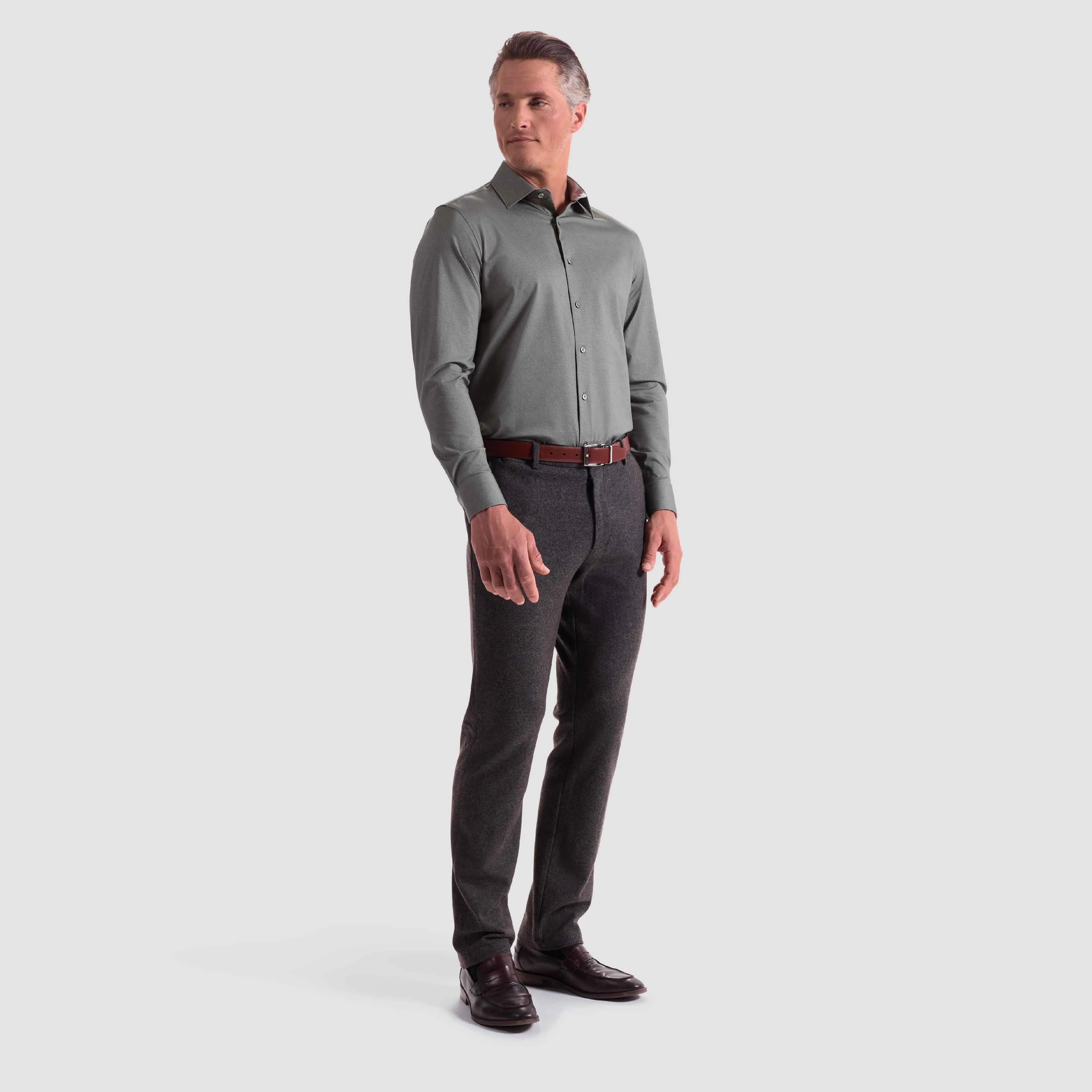 Jimmy Double-Sided Melange OoohCotton Shirt sold by Bugatchi product image thumbnail 5