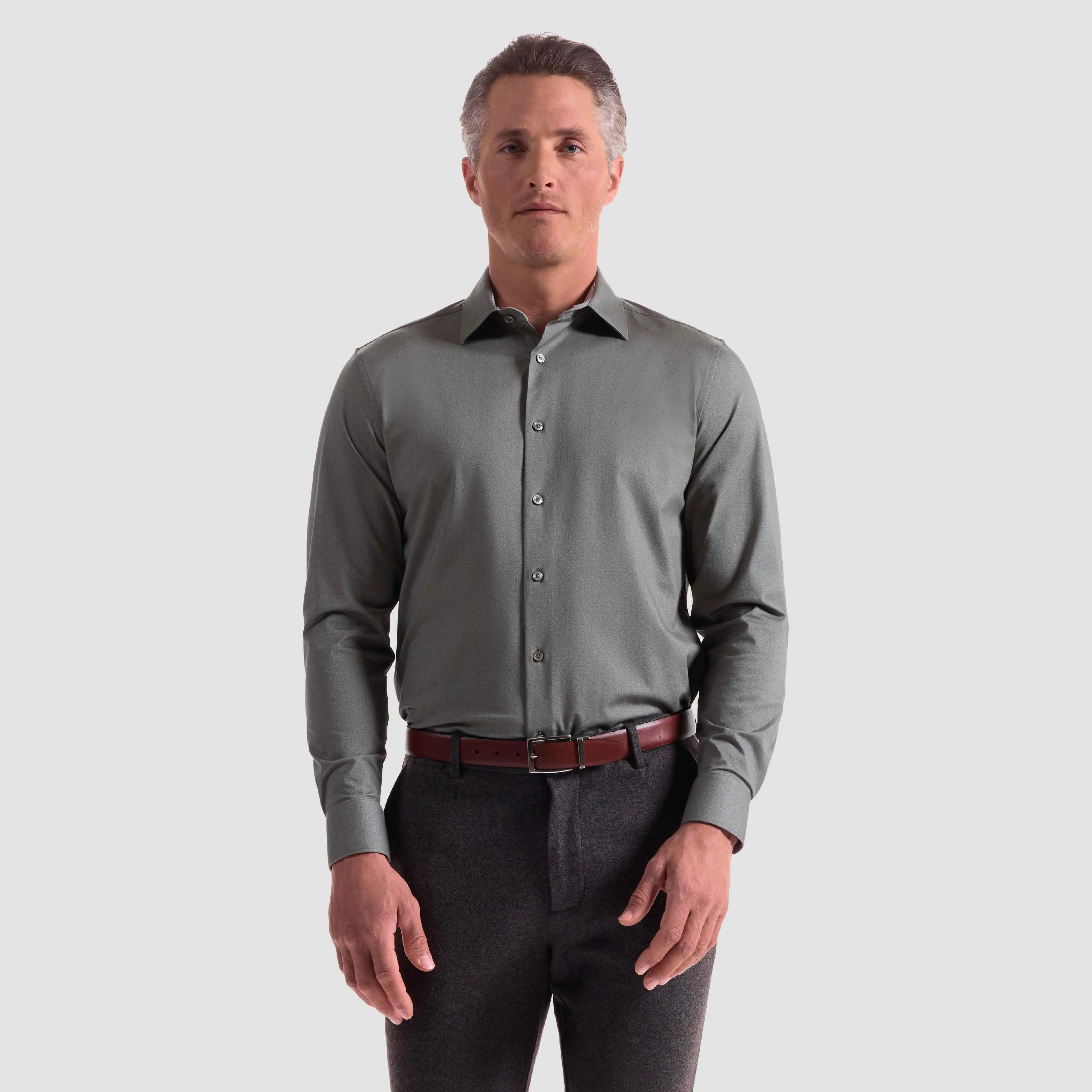 Jimmy Double-Sided Melange OoohCotton Shirt sold by Bugatchi product image thumbnail 2