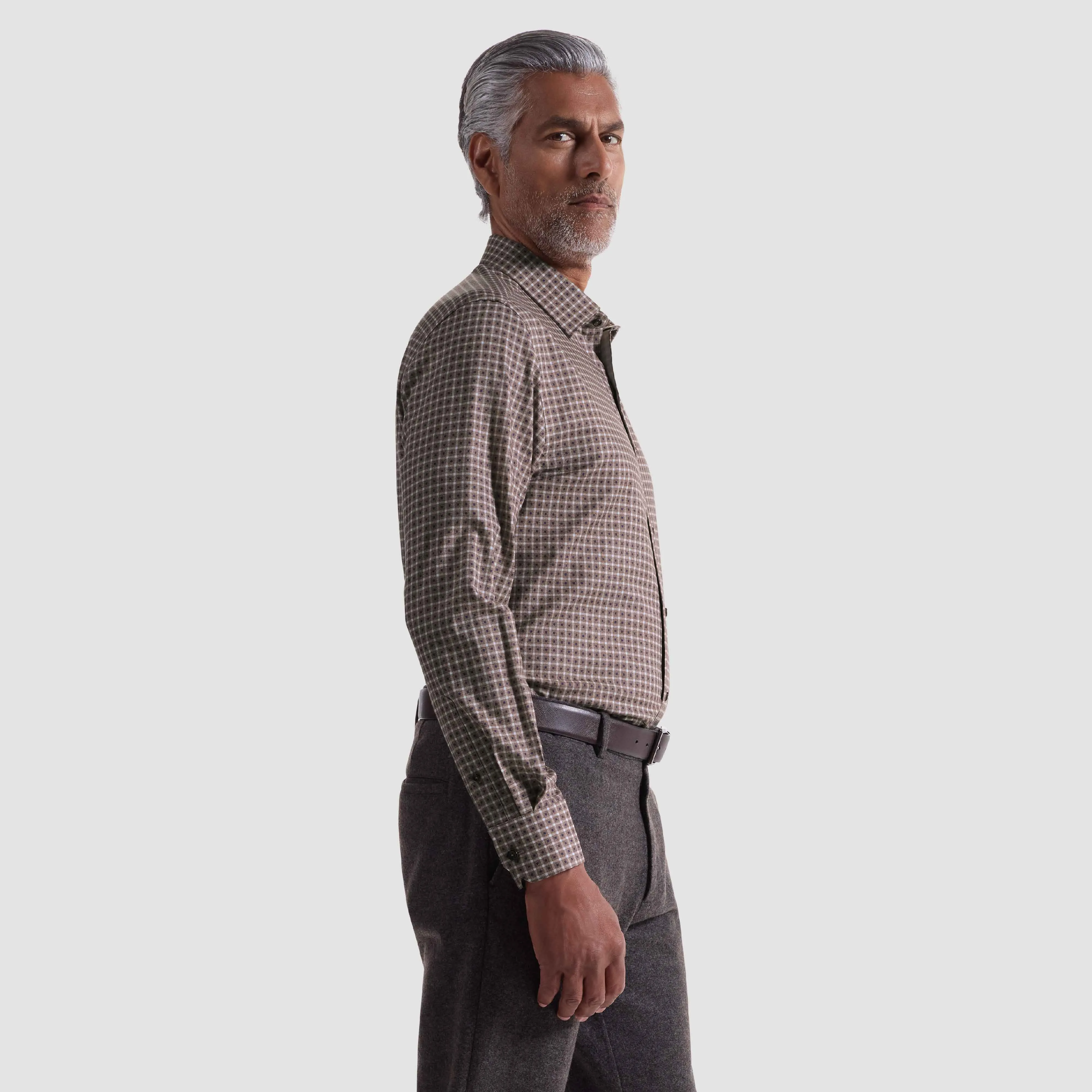 Julian Grid Check Shirt sold by Bugatchi product image thumbnail 3