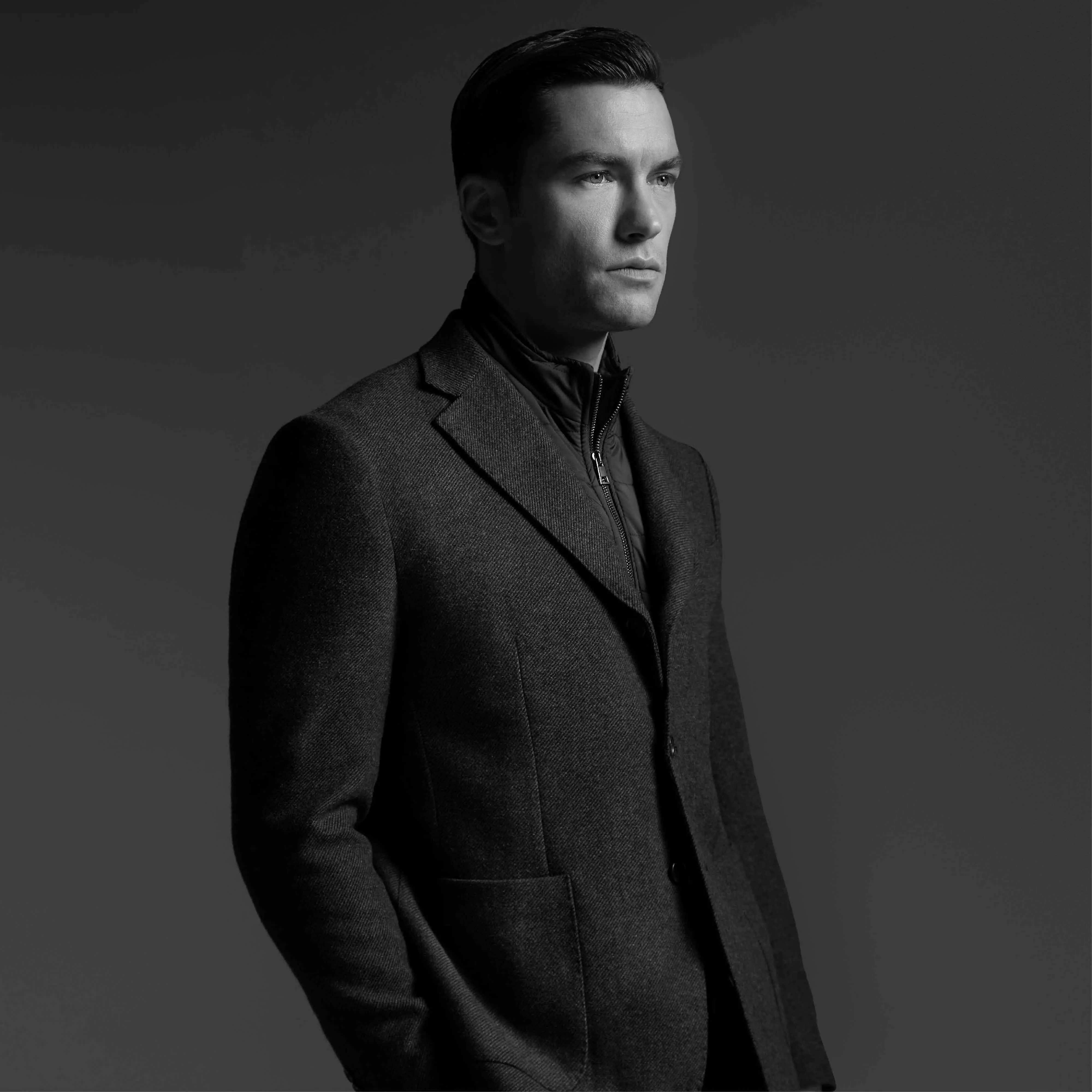 Three-Button Blazer With Removable Nylon Bib sold by Bugatchi