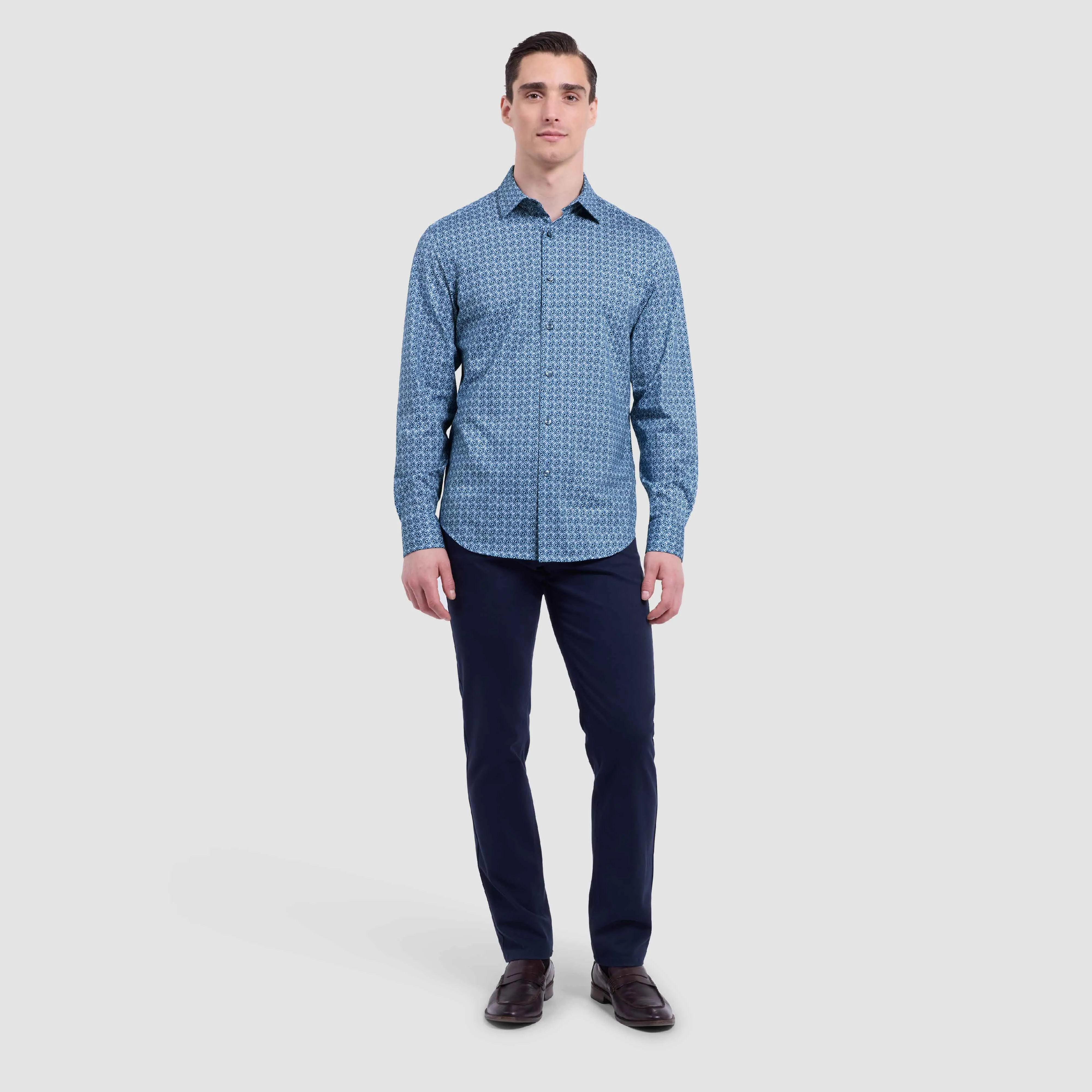 James Floral Tile OoohCotton Shirt sold by Bugatchi product image thumbnail 5