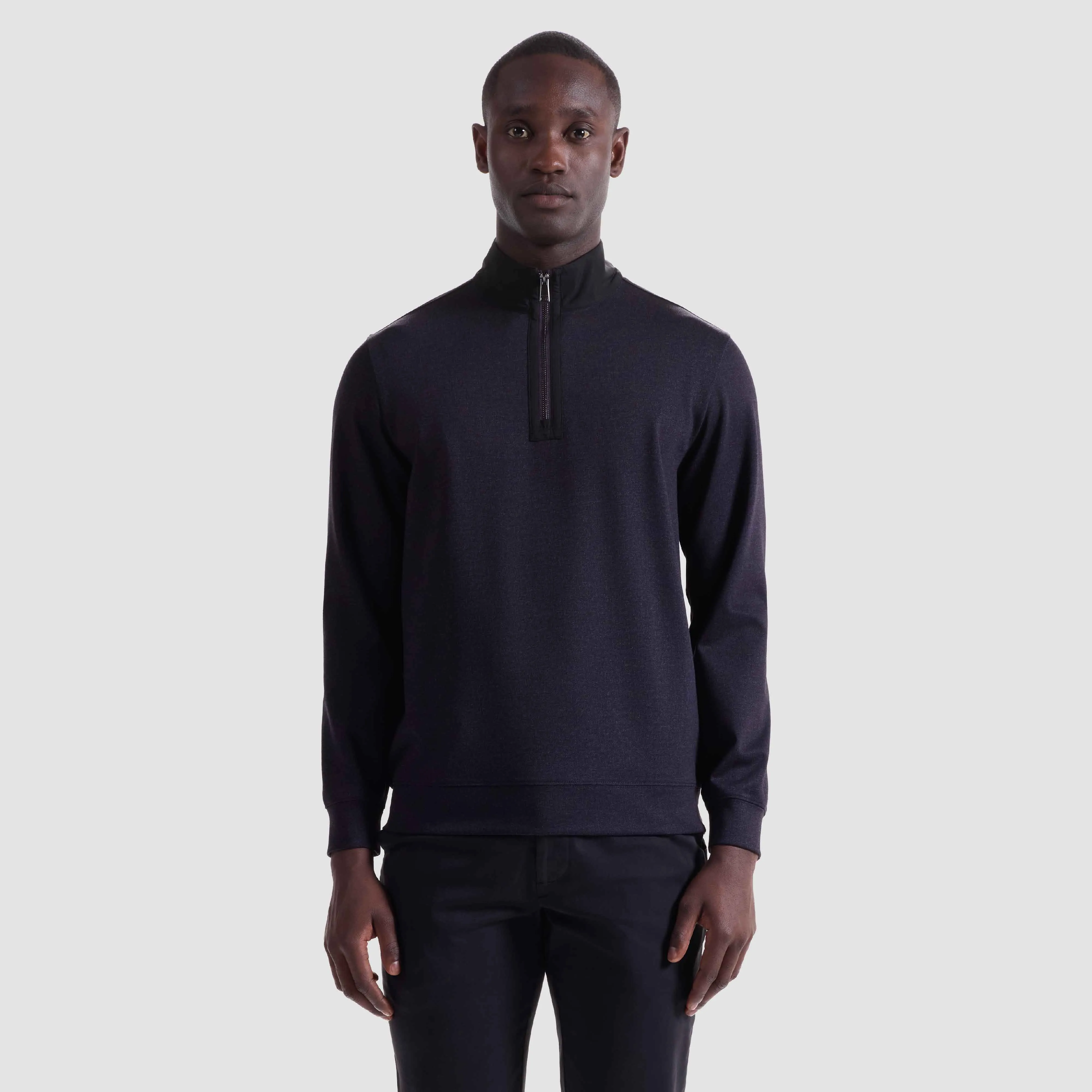 Twill-Effect Performance Quarter Zip sold by Bugatchi product image thumbnail 2