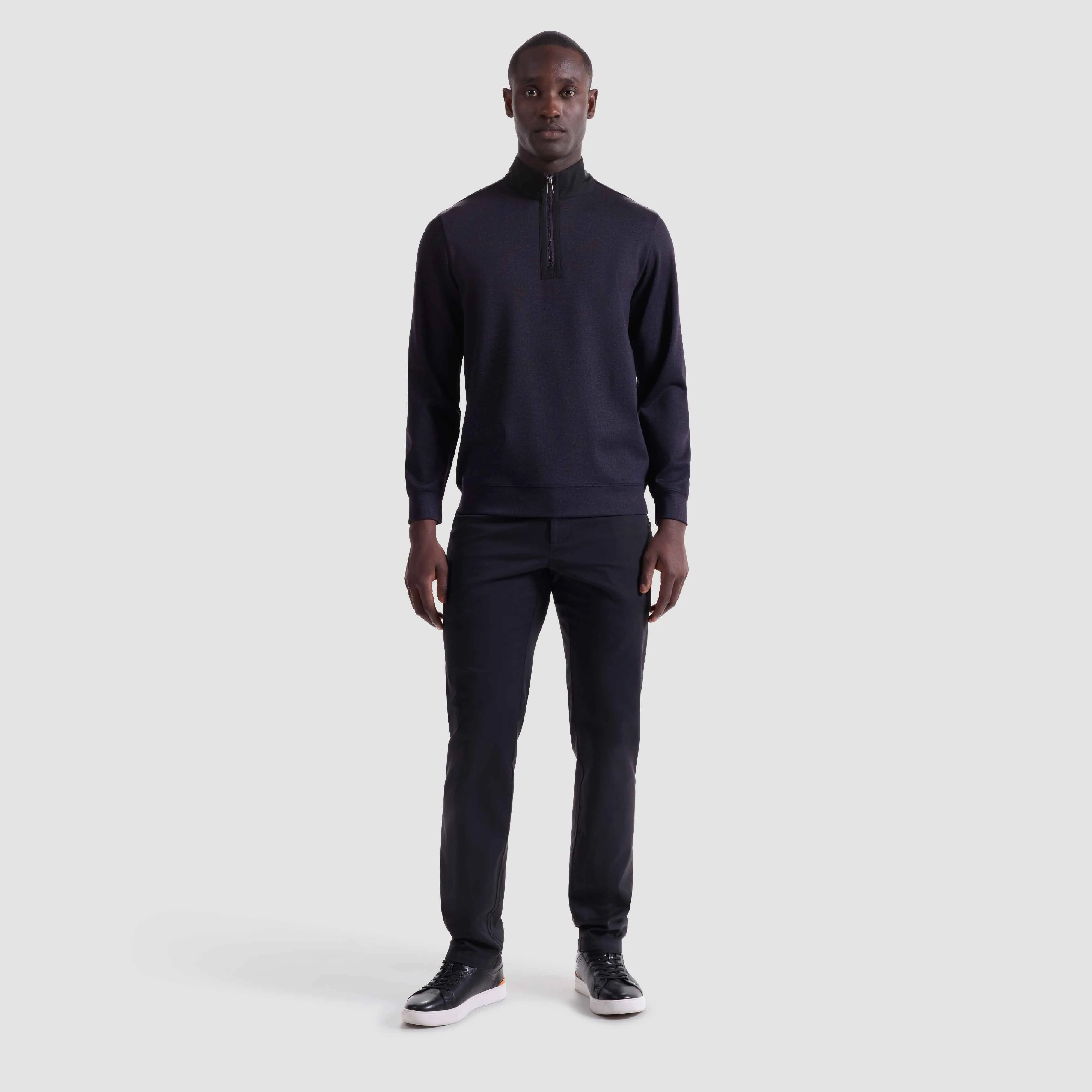 Twill-Effect Performance Quarter Zip sold by Bugatchi product image thumbnail 5